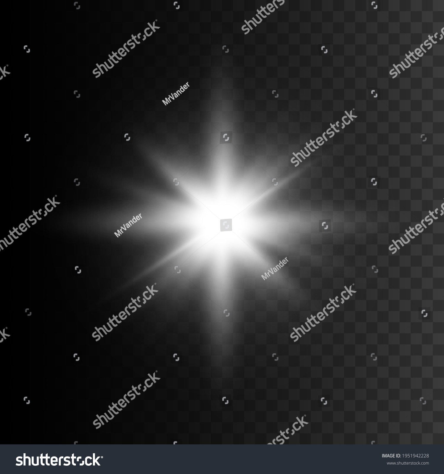 Silver Star Vector Transparent Glow Light Stock Vector (Royalty Free ...