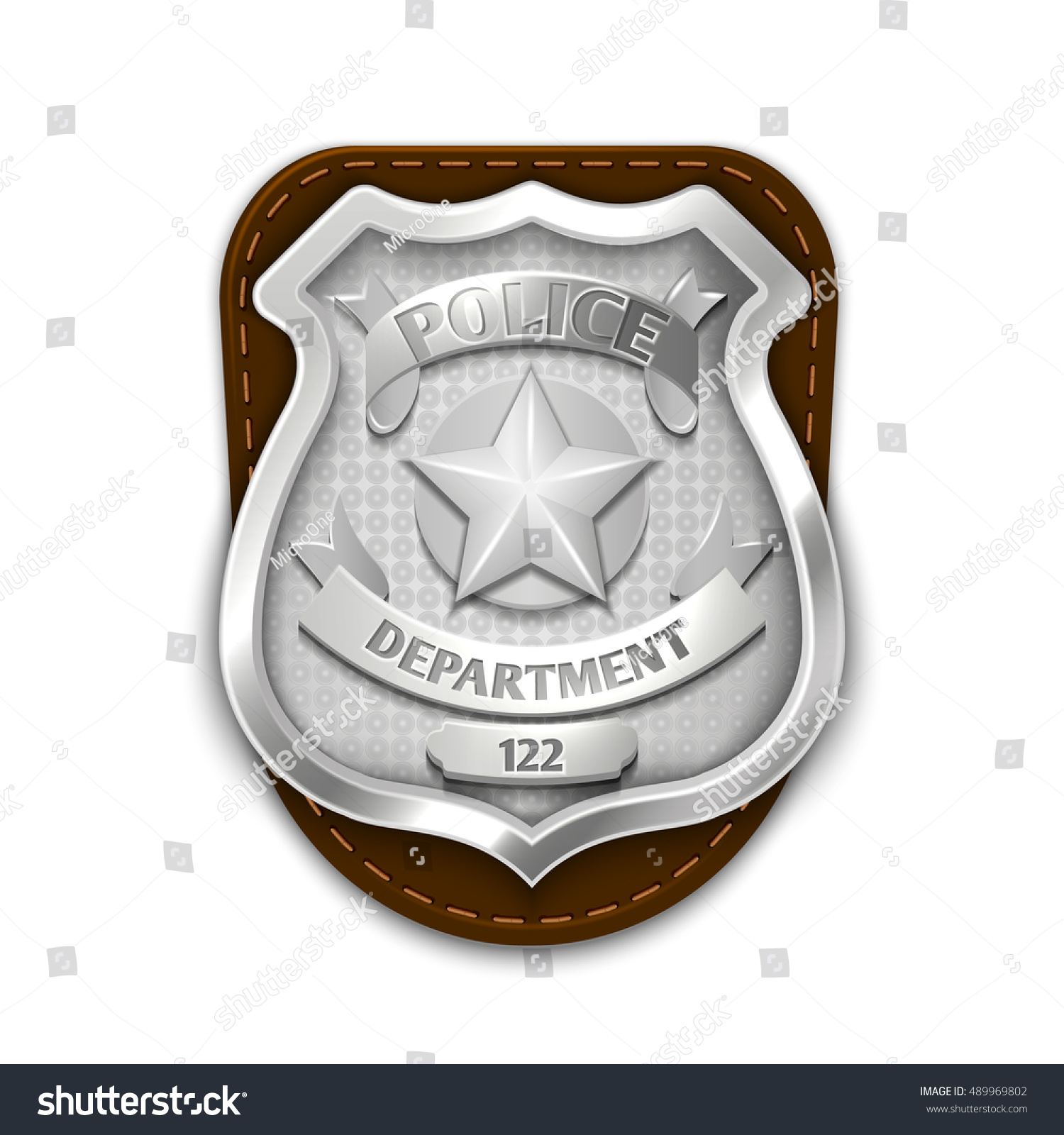 Silver Steel Police Security Badge Isolated Stock Vector 489969802 ...