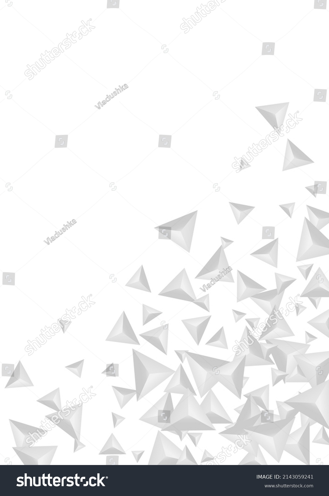 Silver Triangular Background White Vector Pyramid Stock Vector (Royalty ...