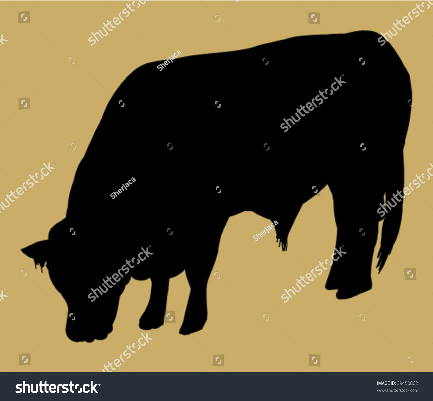 Simmental Bull Silhouette Vector Stock Vector 39450862 - Shutterstock