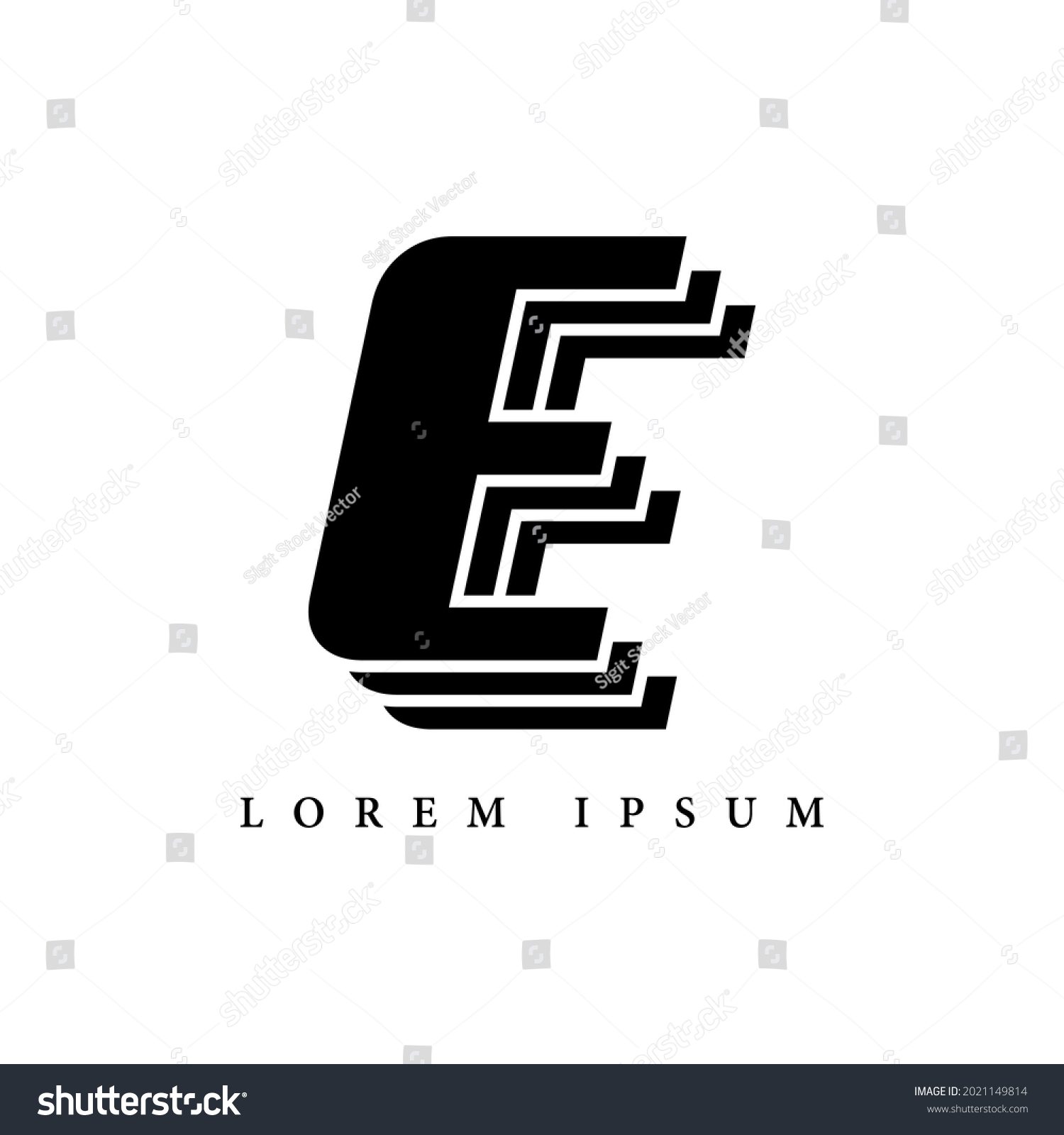 Simple Alphabet Logo Black White Concept Stock Vector (Royalty Free ...