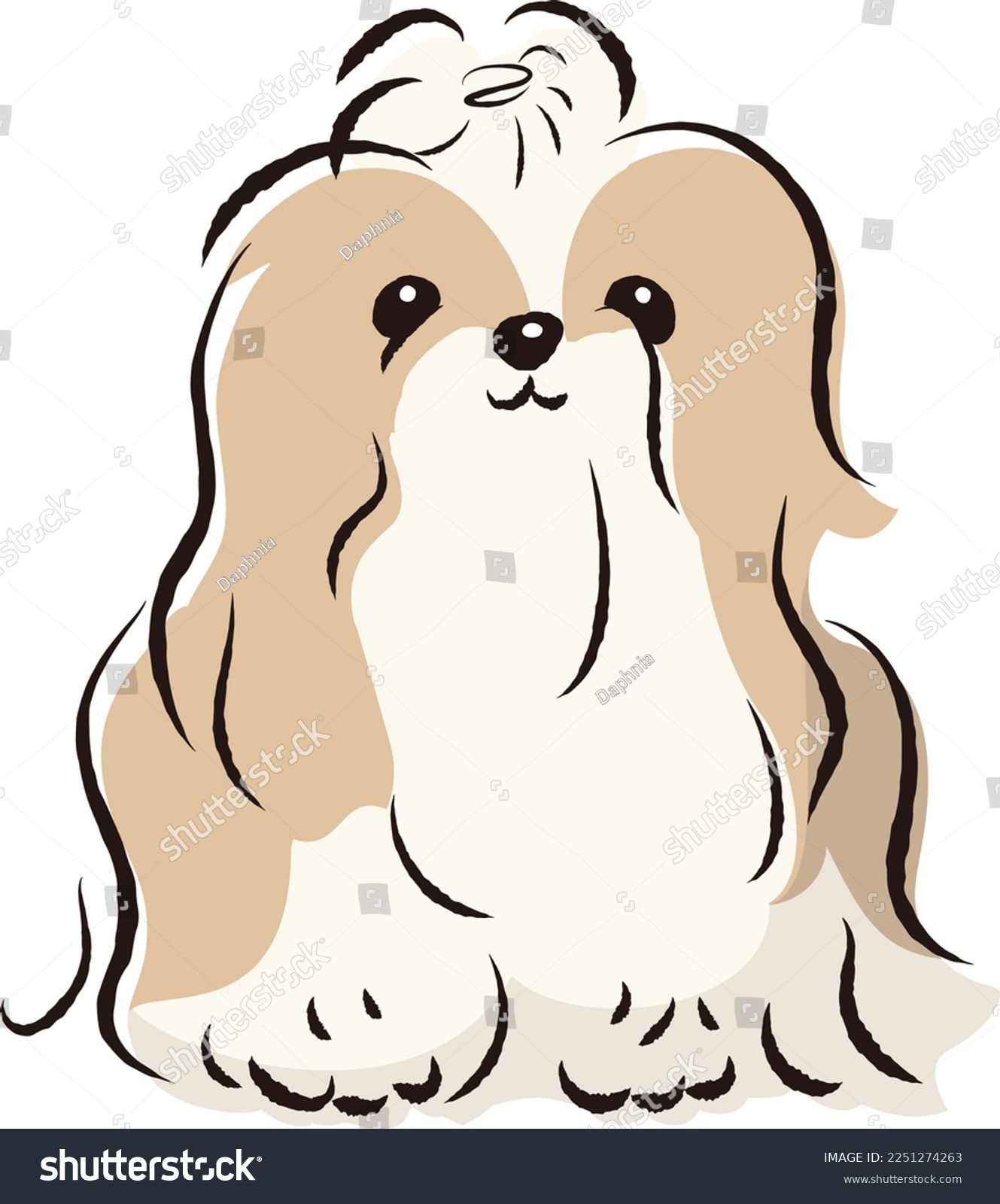 SVG of Simple and cute shih tzu hand drawn line drawing vector illustration svg