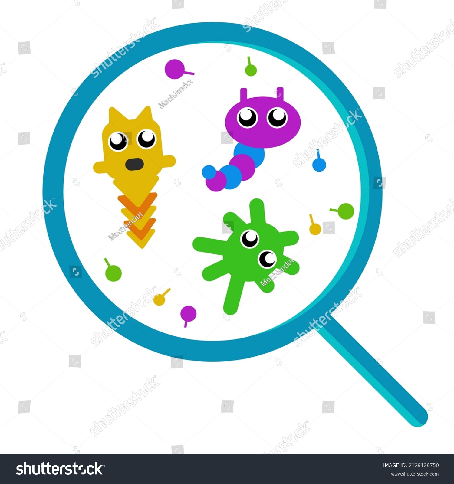 Simple Bacteria Kawai Cartoon Vector Design Stock Vector (Royalty Free ...