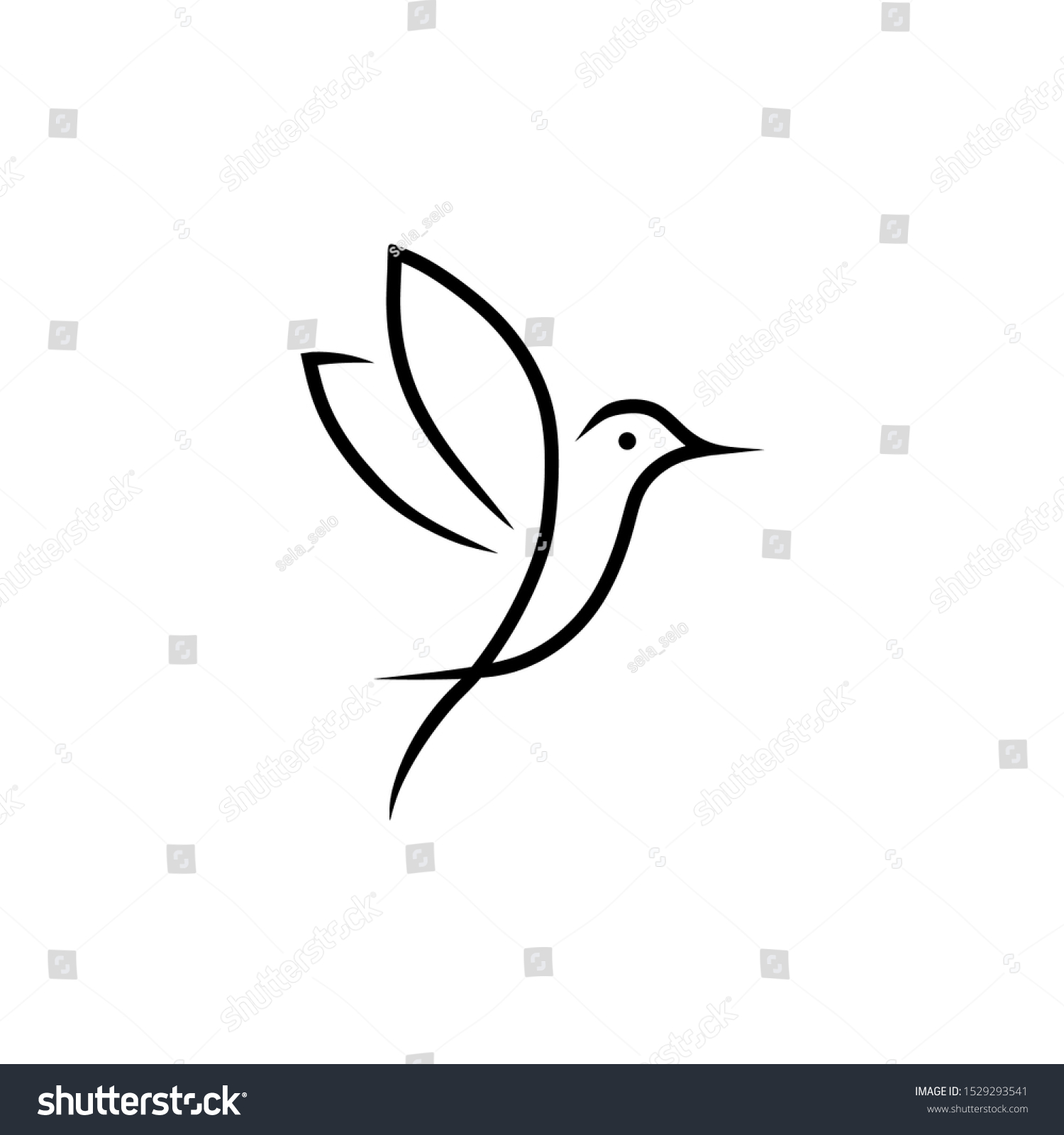 Simple Bird Vector Design Line Style Stock Vector (Royalty Free ...