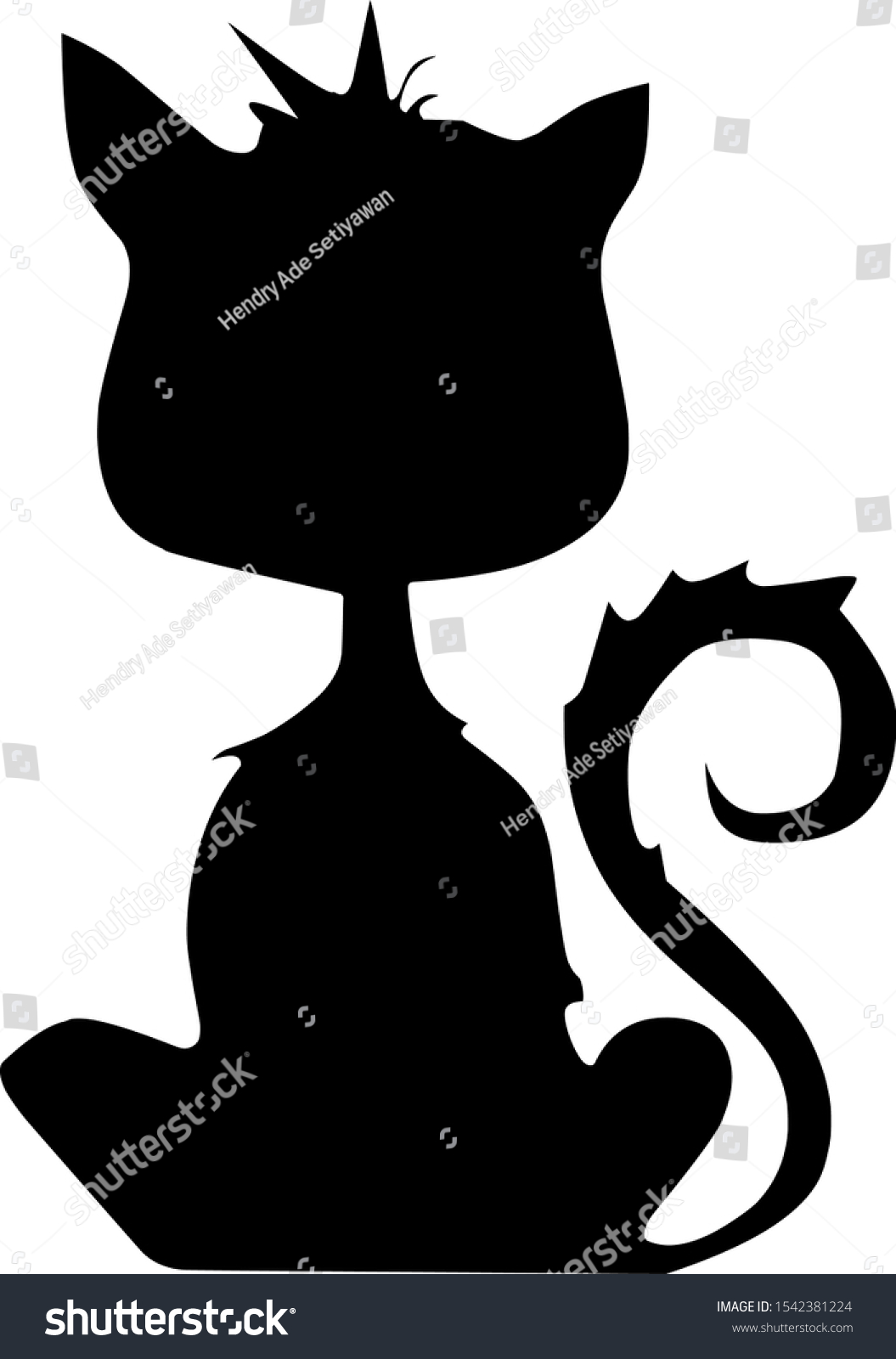 Simple Black White Cat Vector Design Stock Vector (Royalty Free