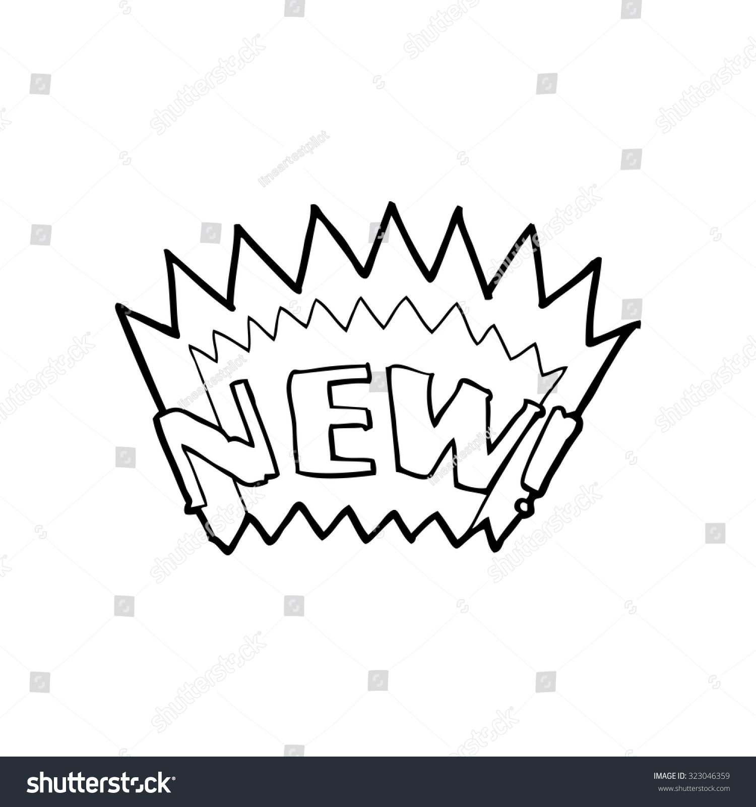 Simple Black White Line Drawing Cartoon Stock Vector Royalty Free