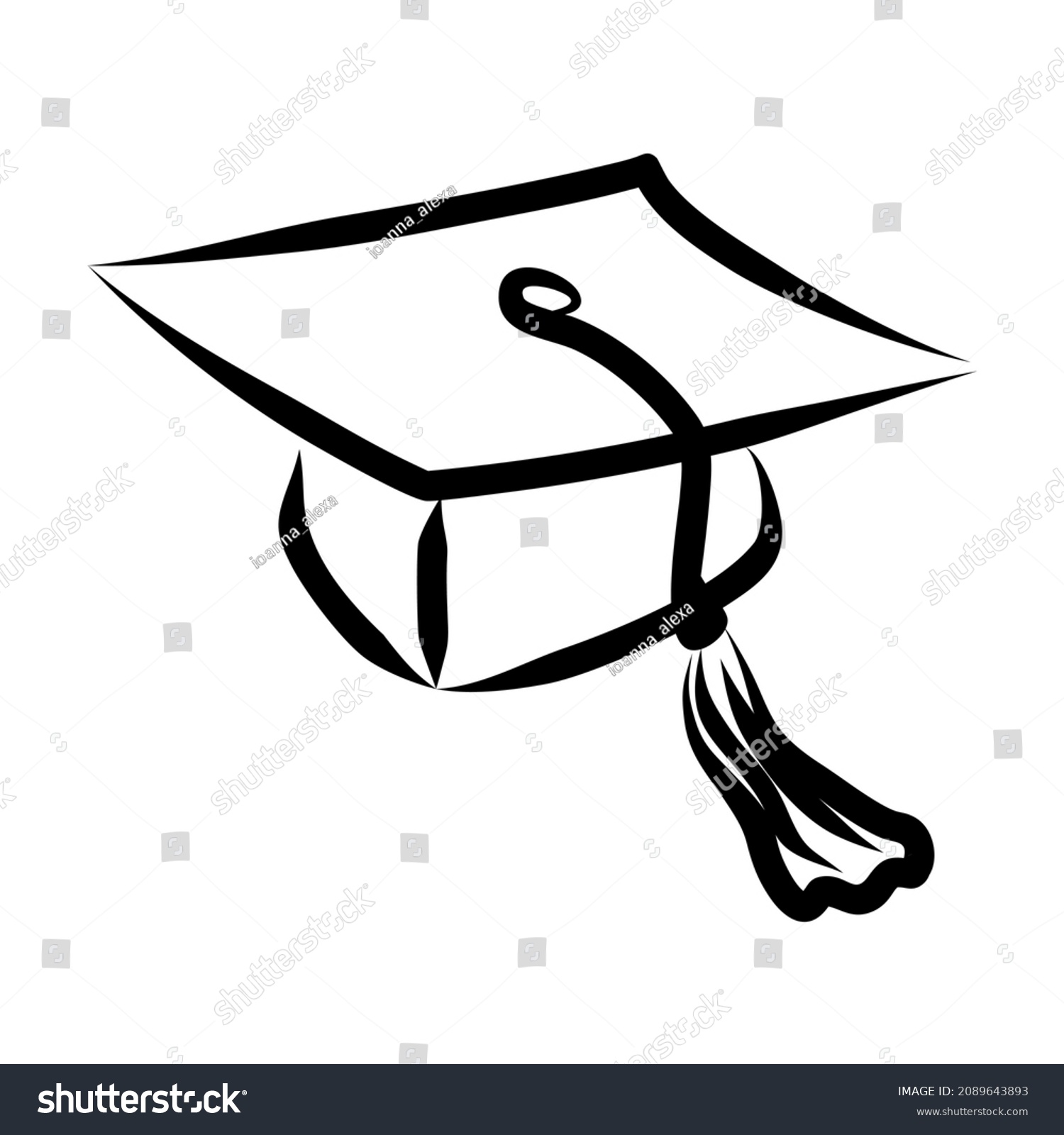 Simple Black White Outline Square Academic Stock Vector (Royalty Free ...