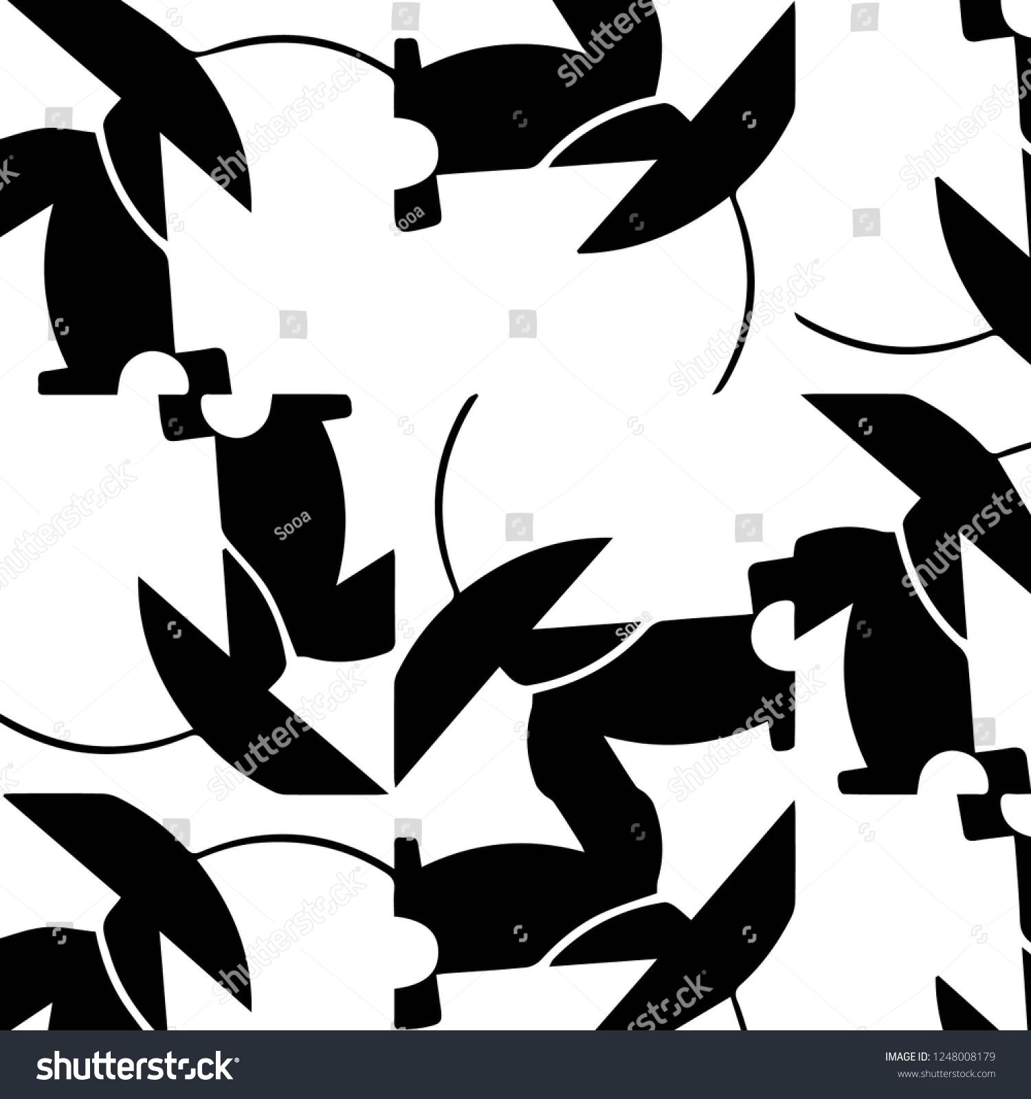 Simple Black White Vector Illustration Abstract Stock Vector (Royalty