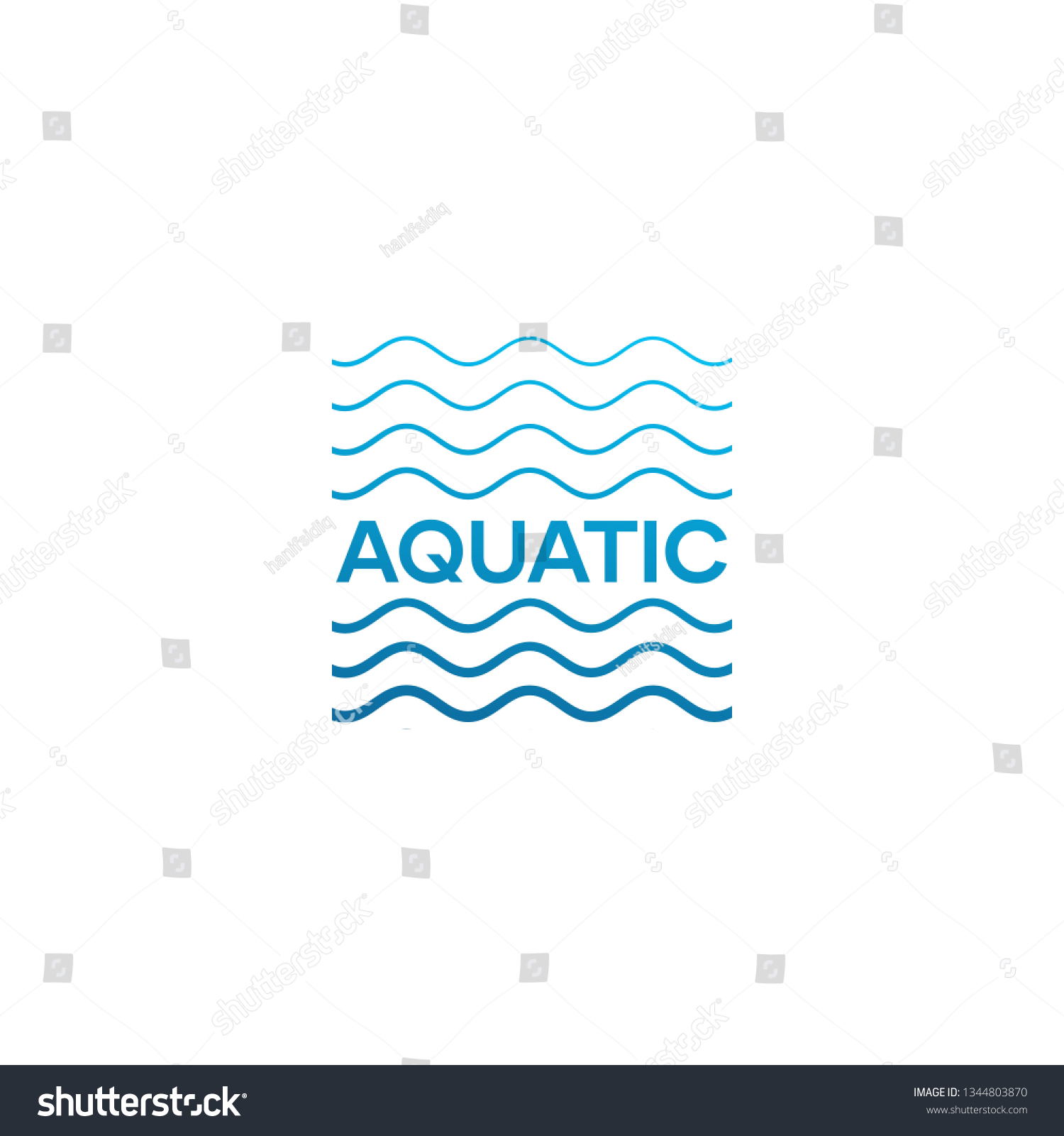 Simple Blue Aquatic Logo Water Ocean Stock Vector (Royalty Free ...