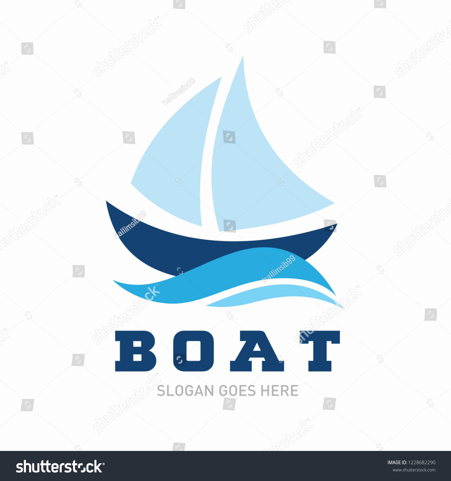 Simple Boat Logo Template Stock Vector (Royalty Free) 1228682290