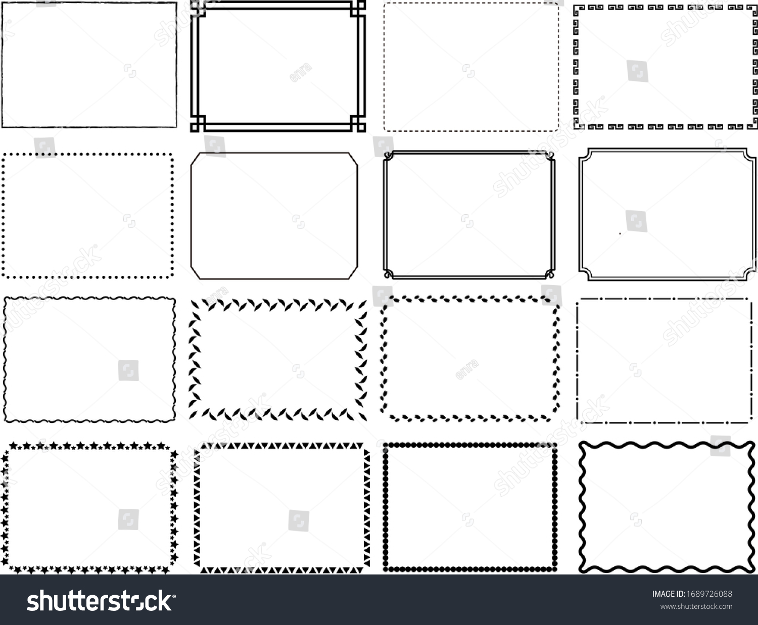 Simple Border Frame Vector Set Stock Vector (Royalty Free) 1689726088