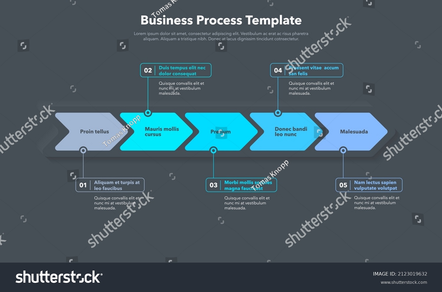 simple-business-process-template-five-colorful-stock-vector-royalty