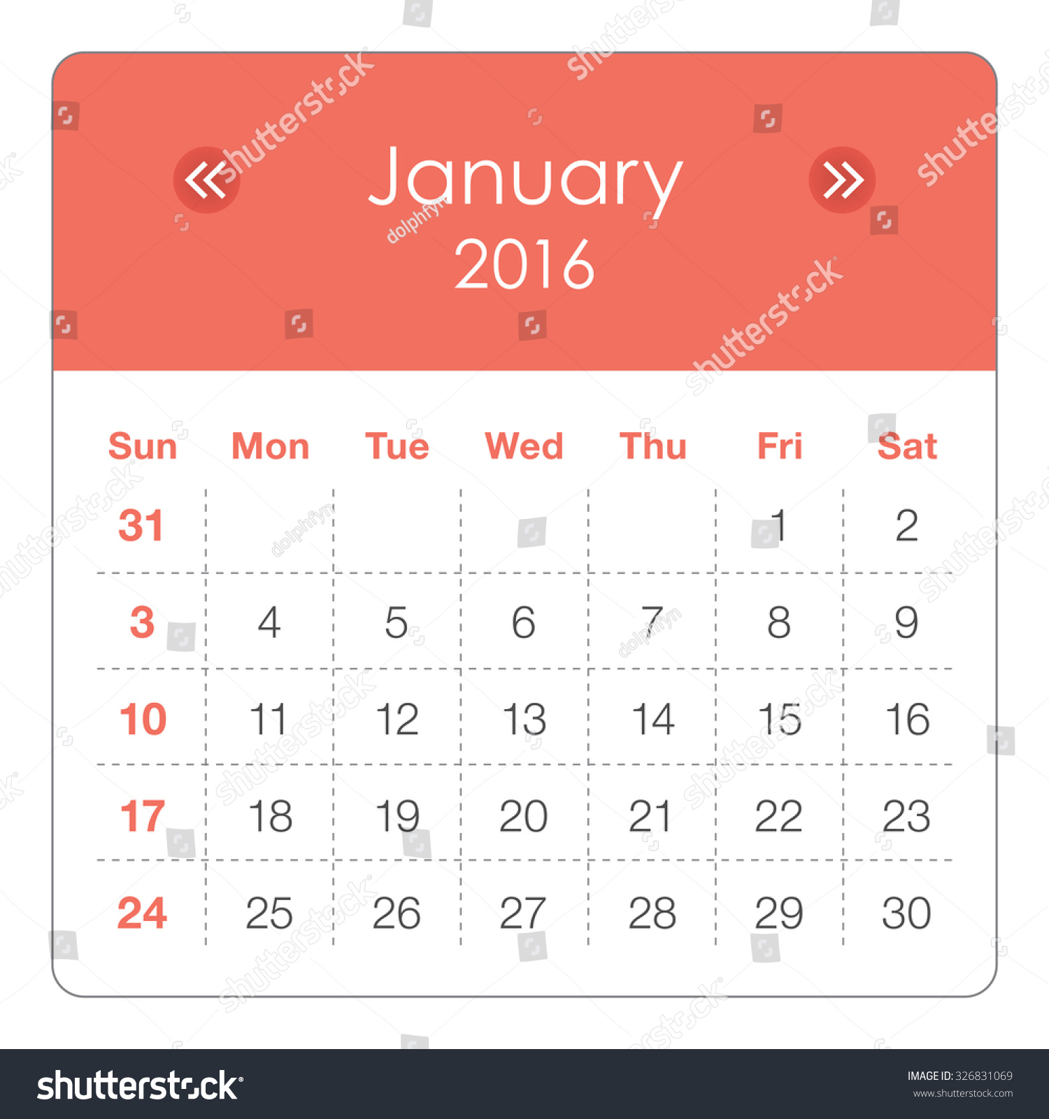 Simple Calendar June 16 Stock Vector Royalty Free