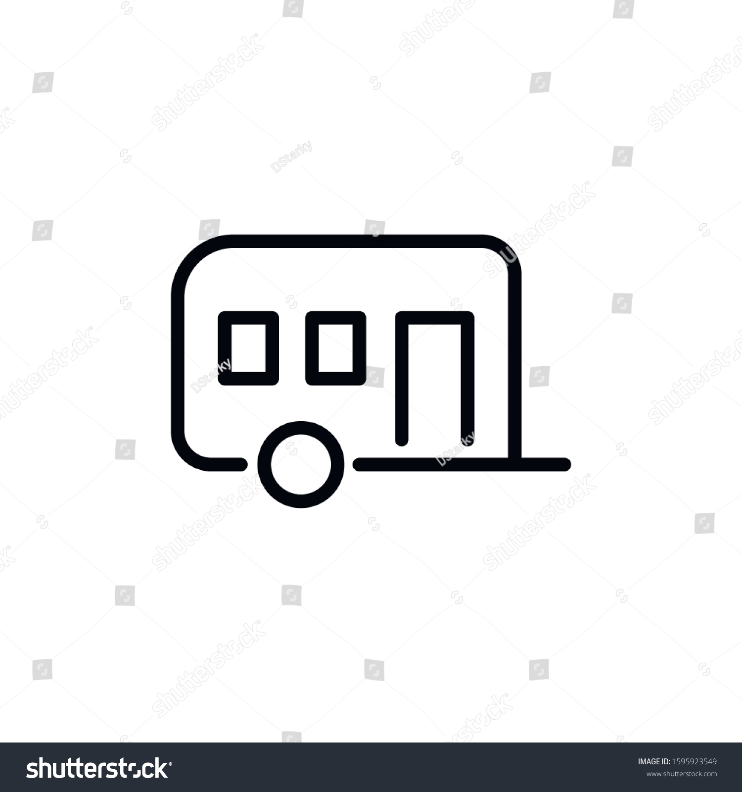 Simple Caravan Line Icon Stroke Pictogram Stock Vector (Royalty Free ...