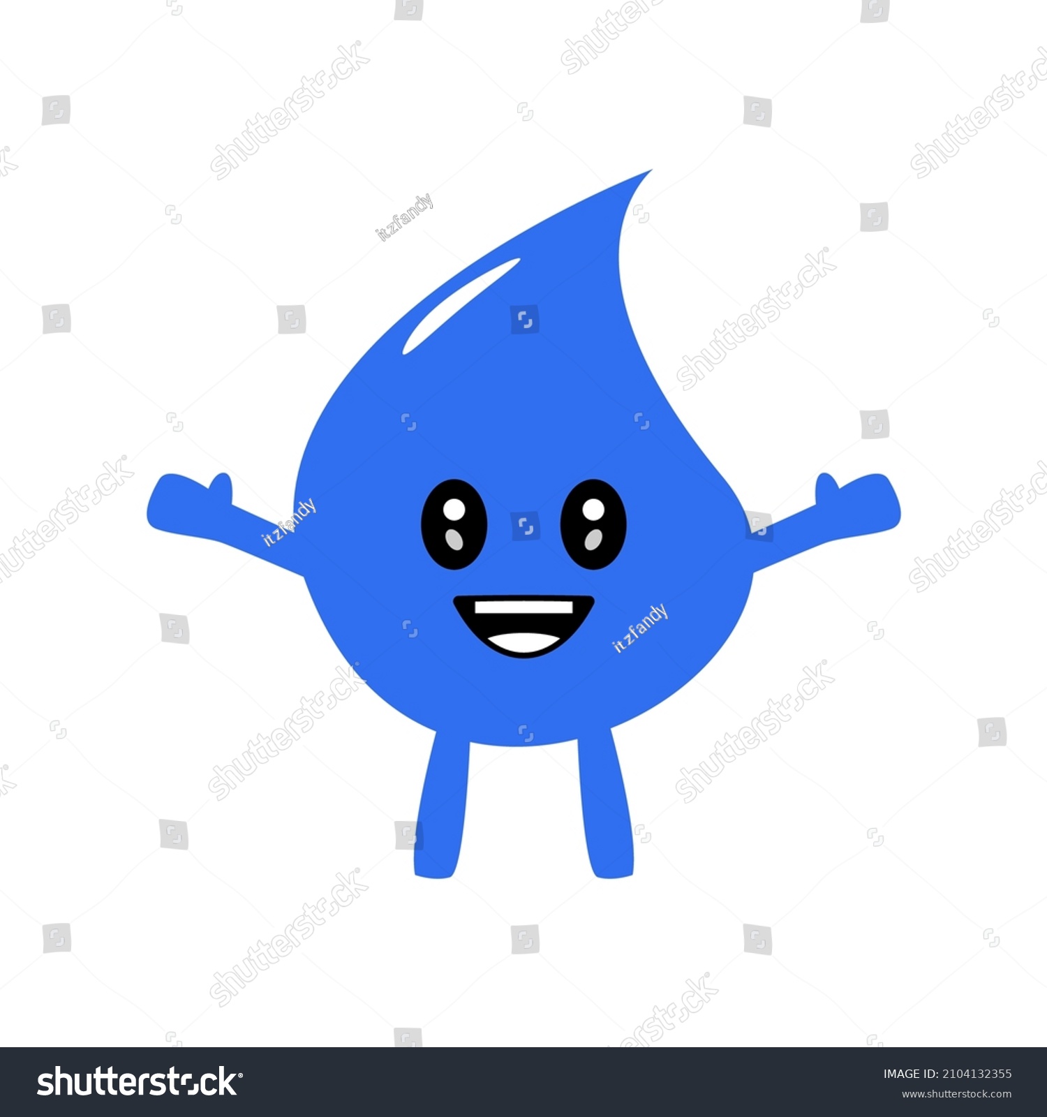 Simple Cartoon Characters Droplets Water Rain Stock Vector (Royalty ...