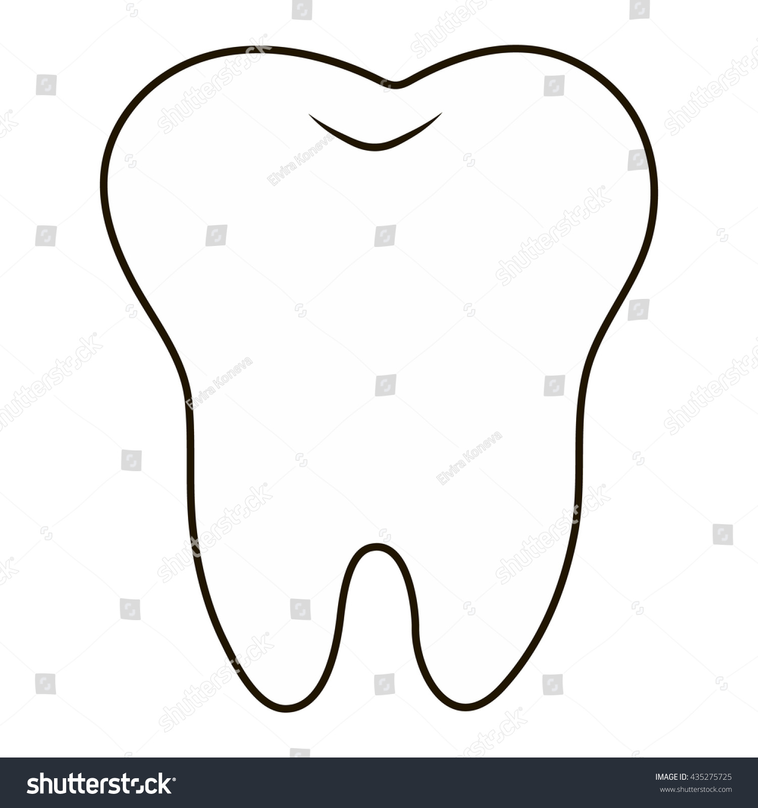 Simple Cartoon Tooth Teeth Vector Icon Stock Vector 435275725