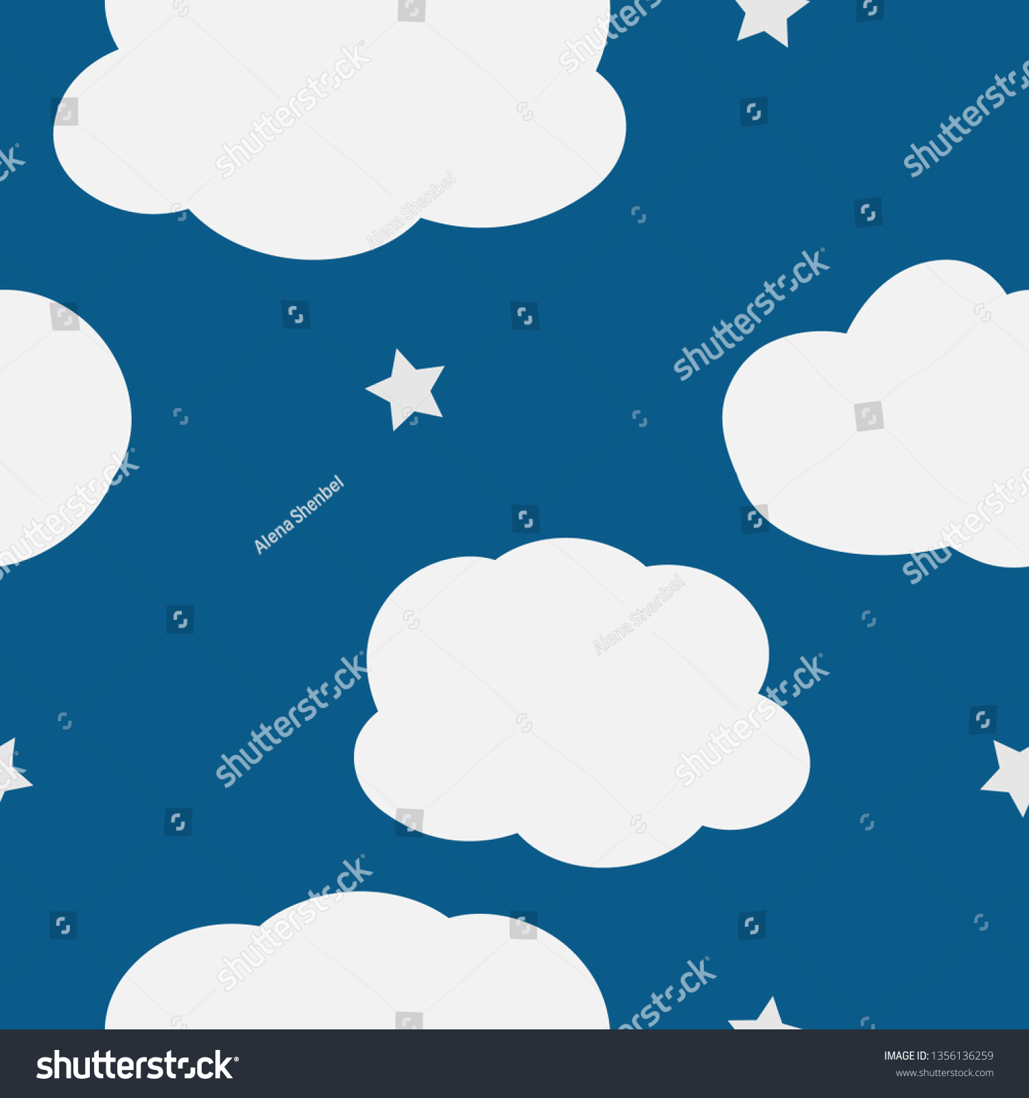 Simple Celestial Pattern Dark Blue Sky Stock Vector Royalty Free 1356136259