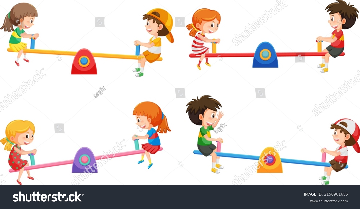 Simple Children Seesaw On White Background Stock Vector (Royalty Free ...