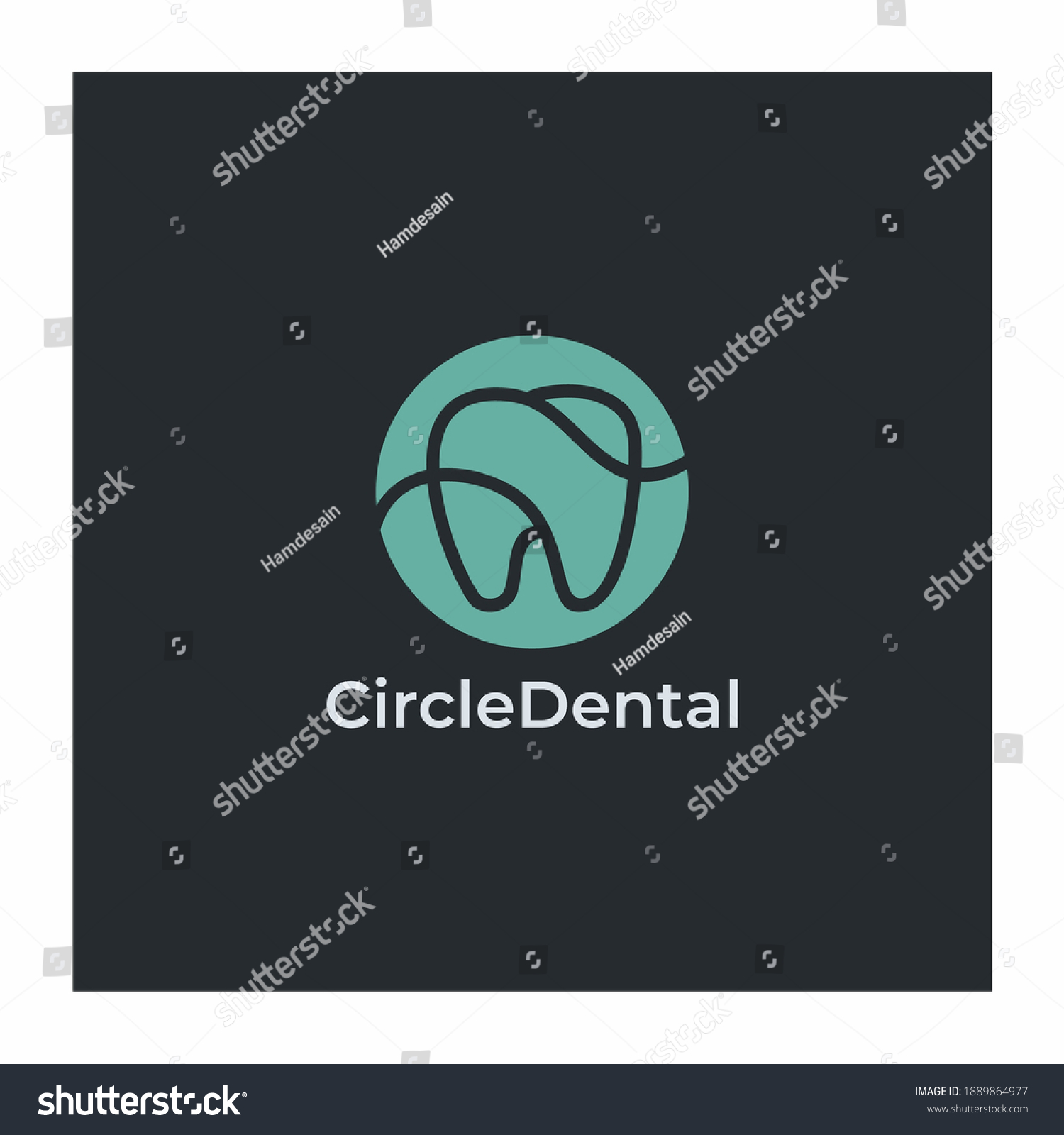 Simple Circle Dental Teeth Logo Design 库存矢量图（免版税）1889864977 Shutterstock
