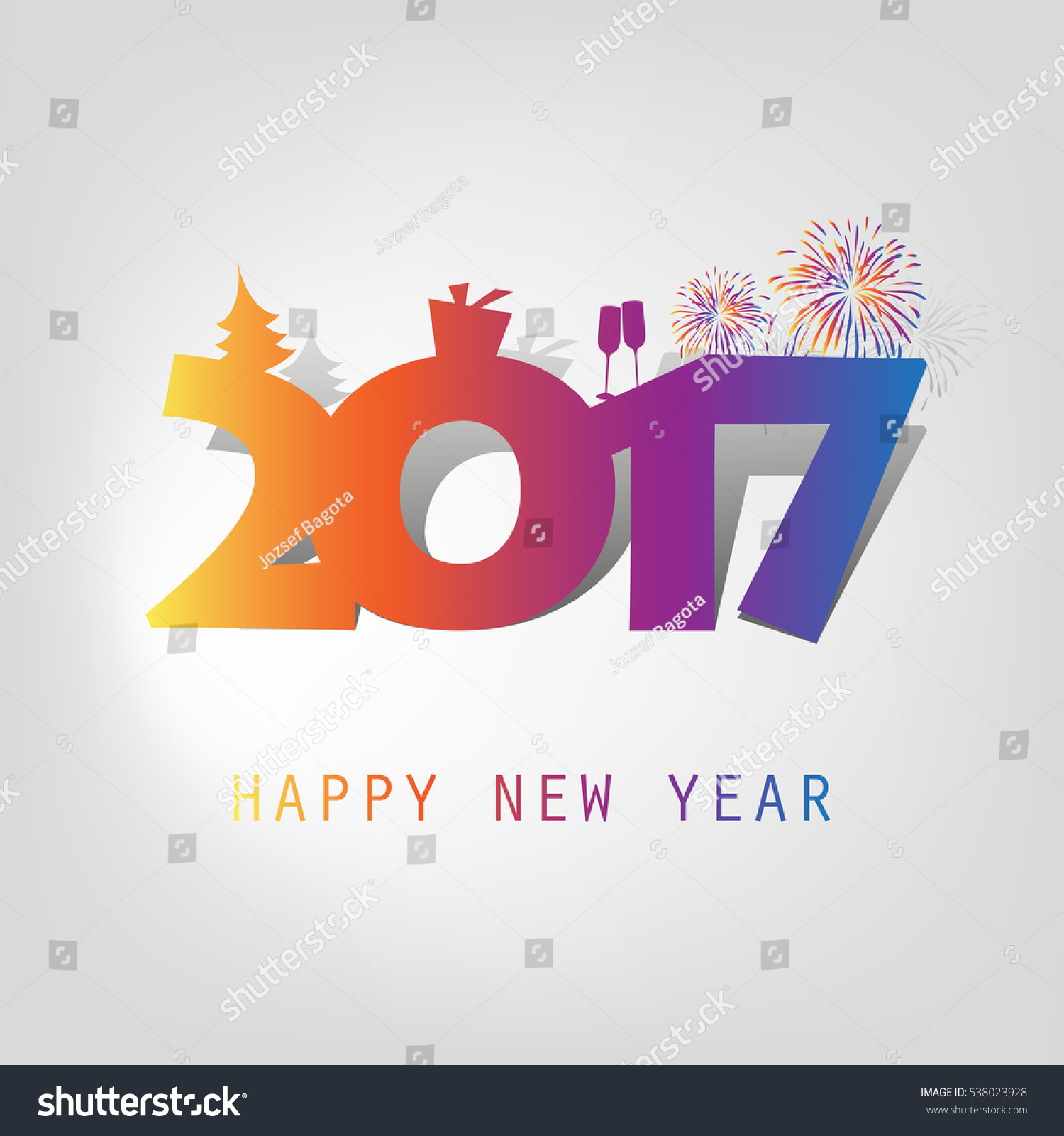 Simple Colorful New Year Card Cover Stock Vector 538023928 ... Simple Colorful New Year Card Cover Stock Vector 538023928 ...