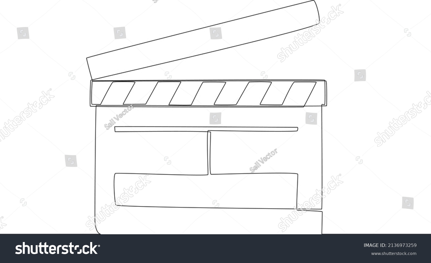 Simple Continuous Line Drawing Clapper Board Stock Vector (Royalty Free) 2136973259 Shutterstock