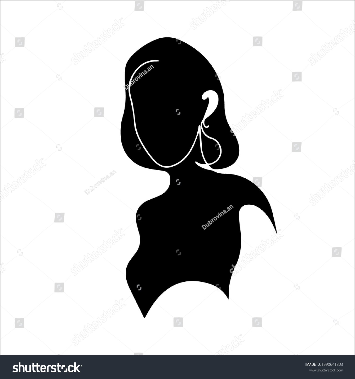 Simple Contour Silhouette Girl Vector Model Stock Vector Royalty Free Shutterstock