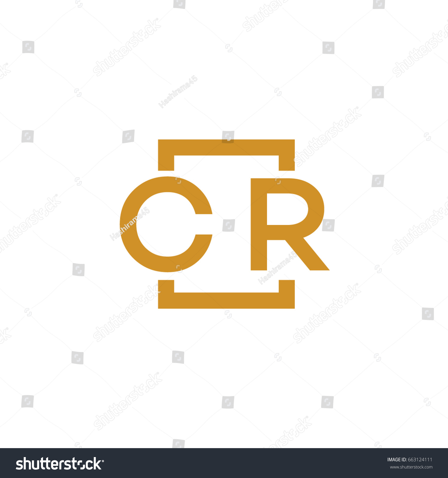 Simple Cr Initial Logo Designs Template Stock Vector (royalty Free 