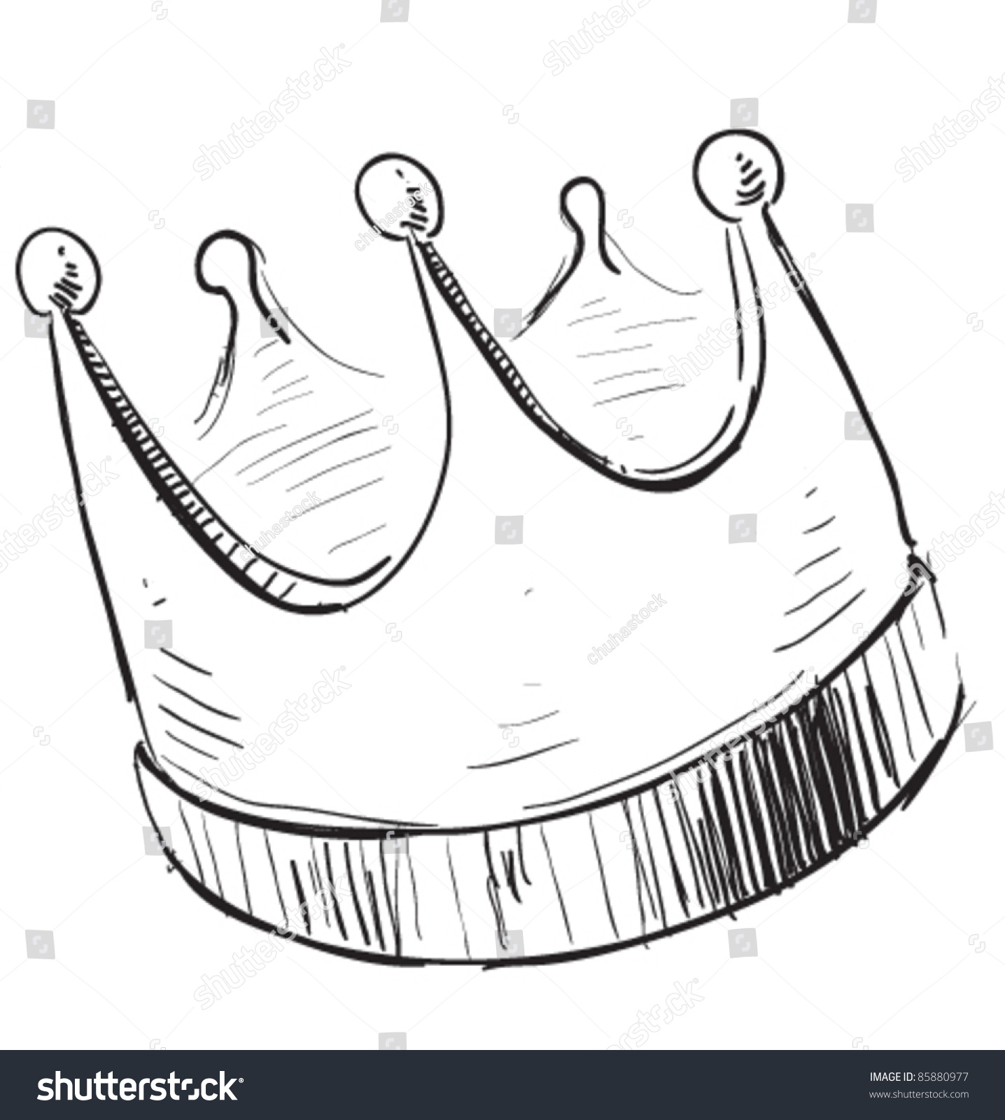 Simple Crown Icon Hand Drawing Cartoon Stock Vector 85880977 - Shutterstock