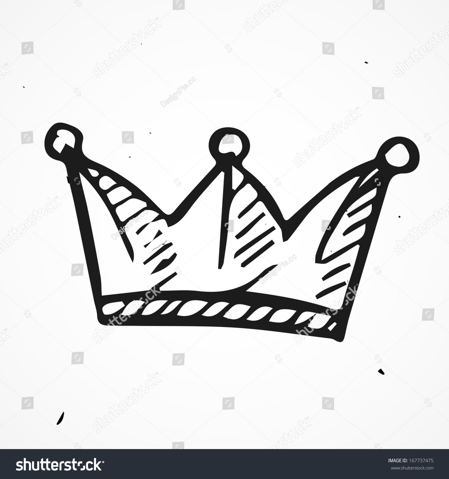 Simple Crown Icon Hand Drawn Stock Vector 167737475 - Shutterstock