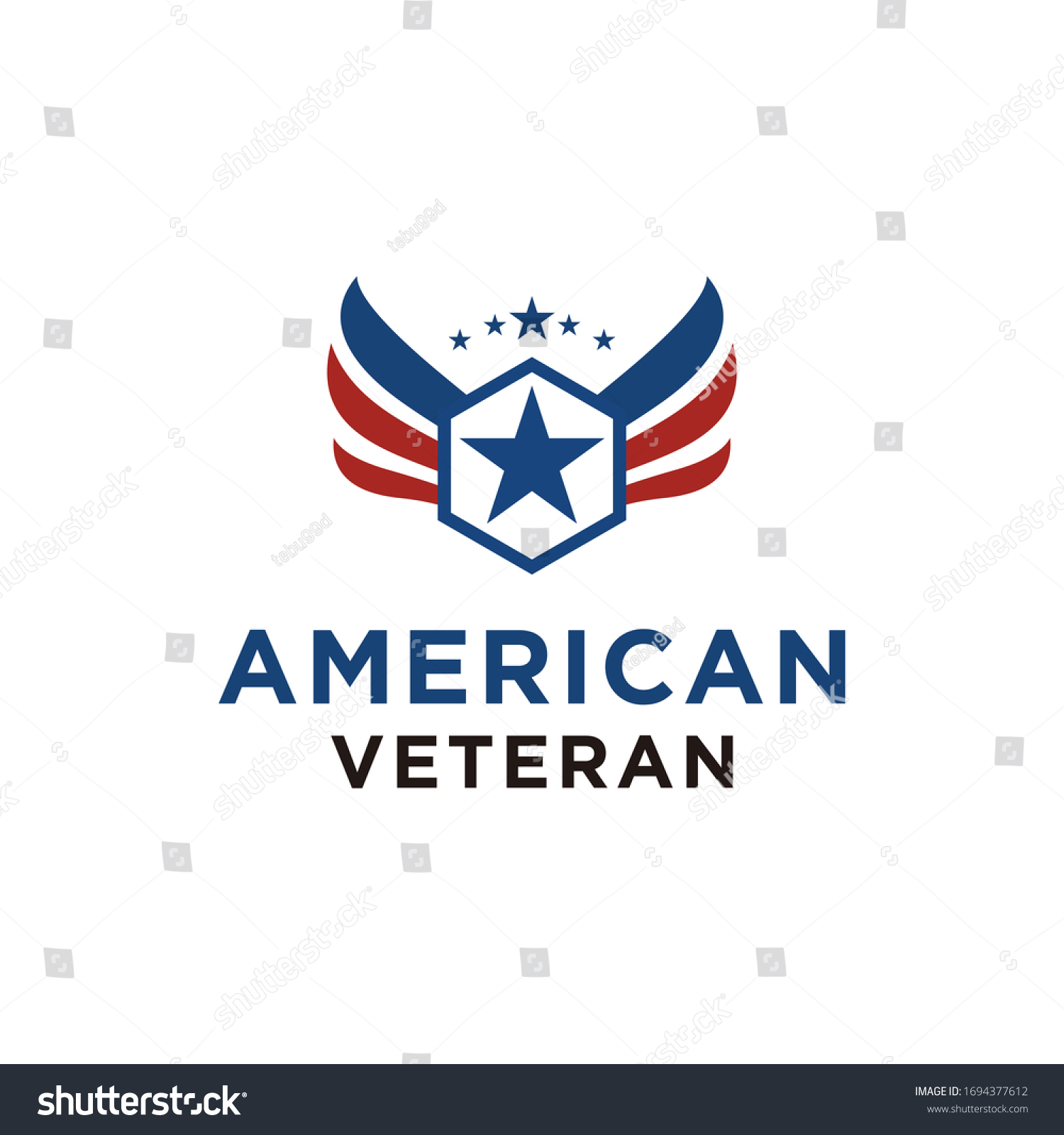 Simple Emblem American Veteran Shield Patriotic Stock Vector (Royalty ...