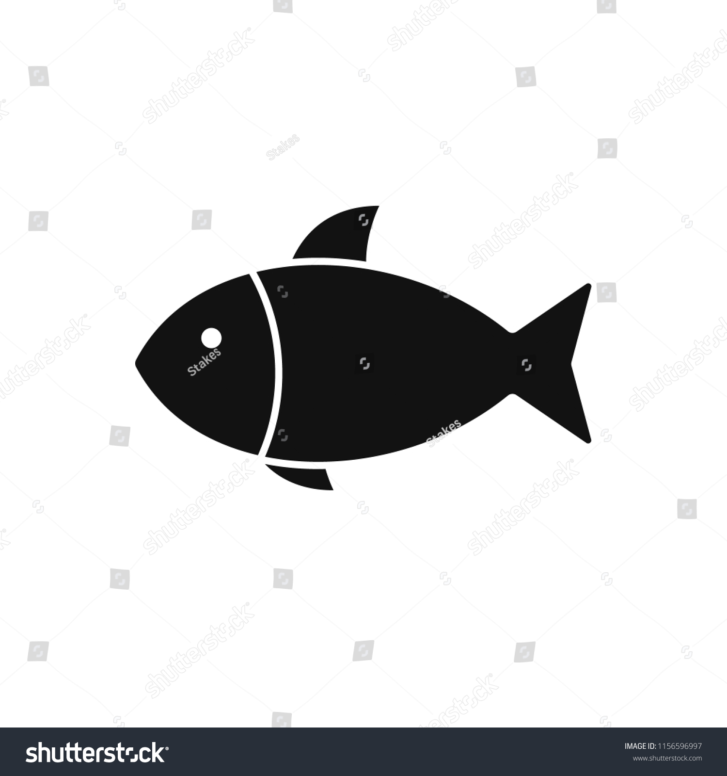 Simple Fish Icon Vector Illustration Stock Vector (Royalty Free