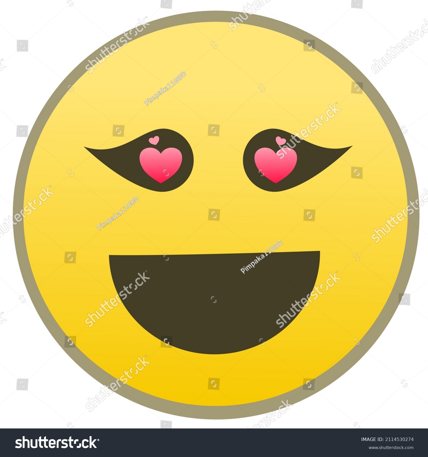Simple Flat Draw Love Emoji Vector Stock Vector (Royalty Free