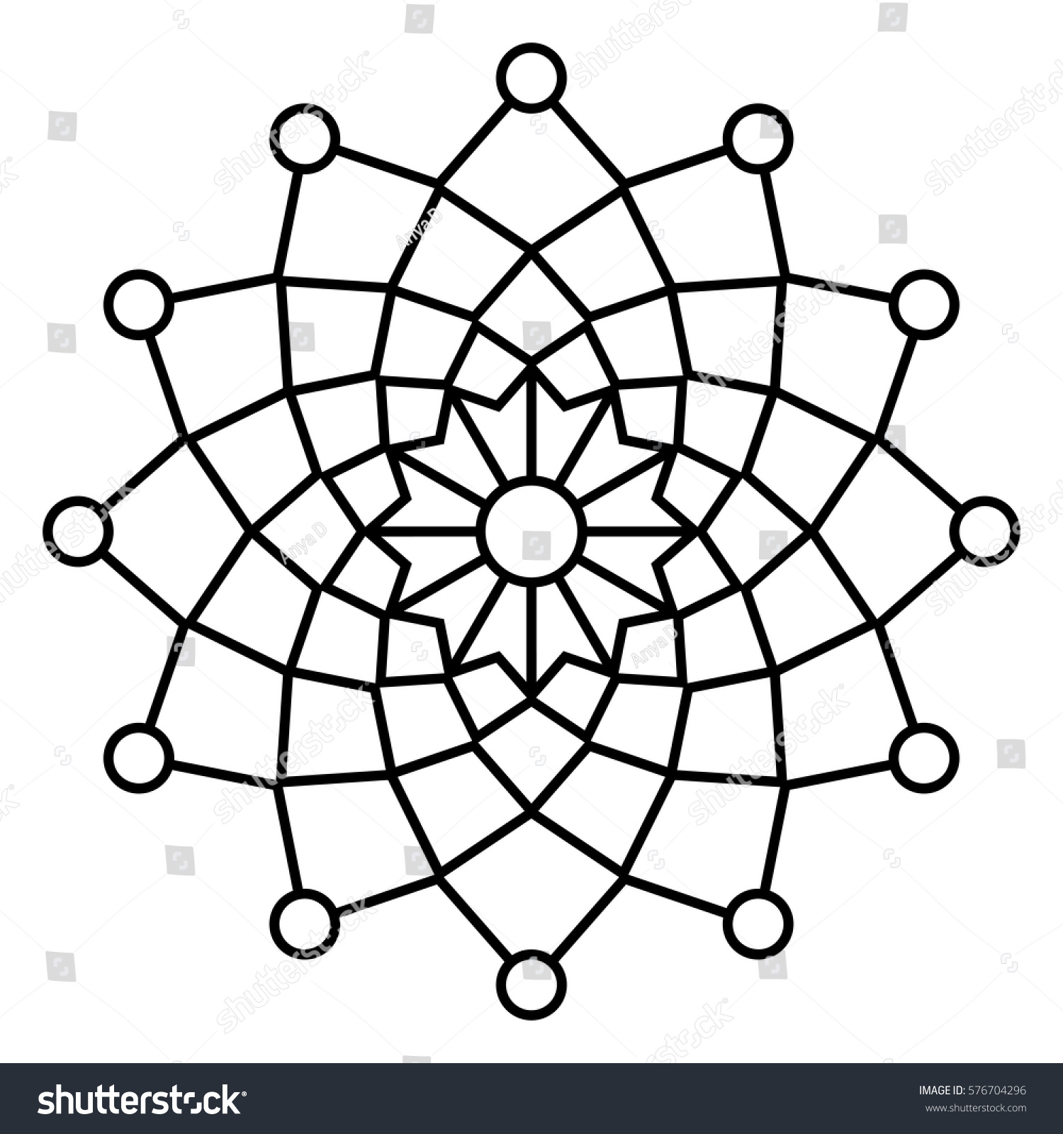 Simple Floral Mandala Pattern Easy Doodle Stock Vector Royalty Free