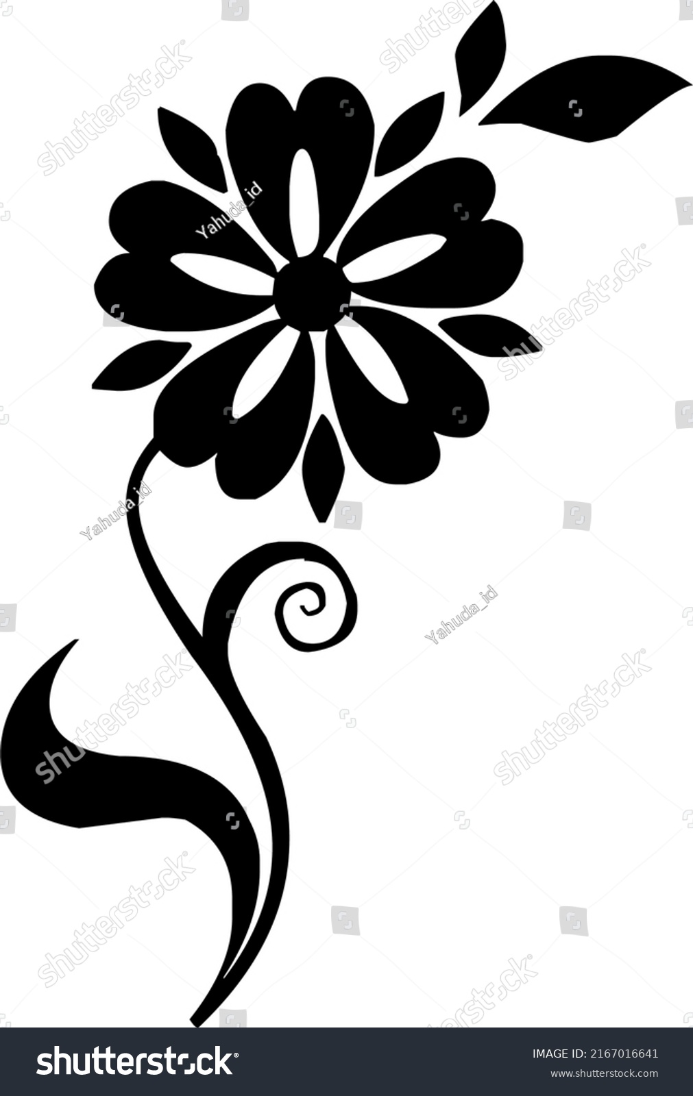 Simple Flower Icon Black Color Vector Stock Vector (Royalty Free ...
