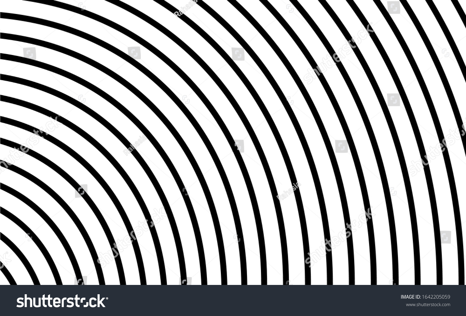 Simple Geometric Halfcircle Stripped Black White Stock Vector (Royalty ...