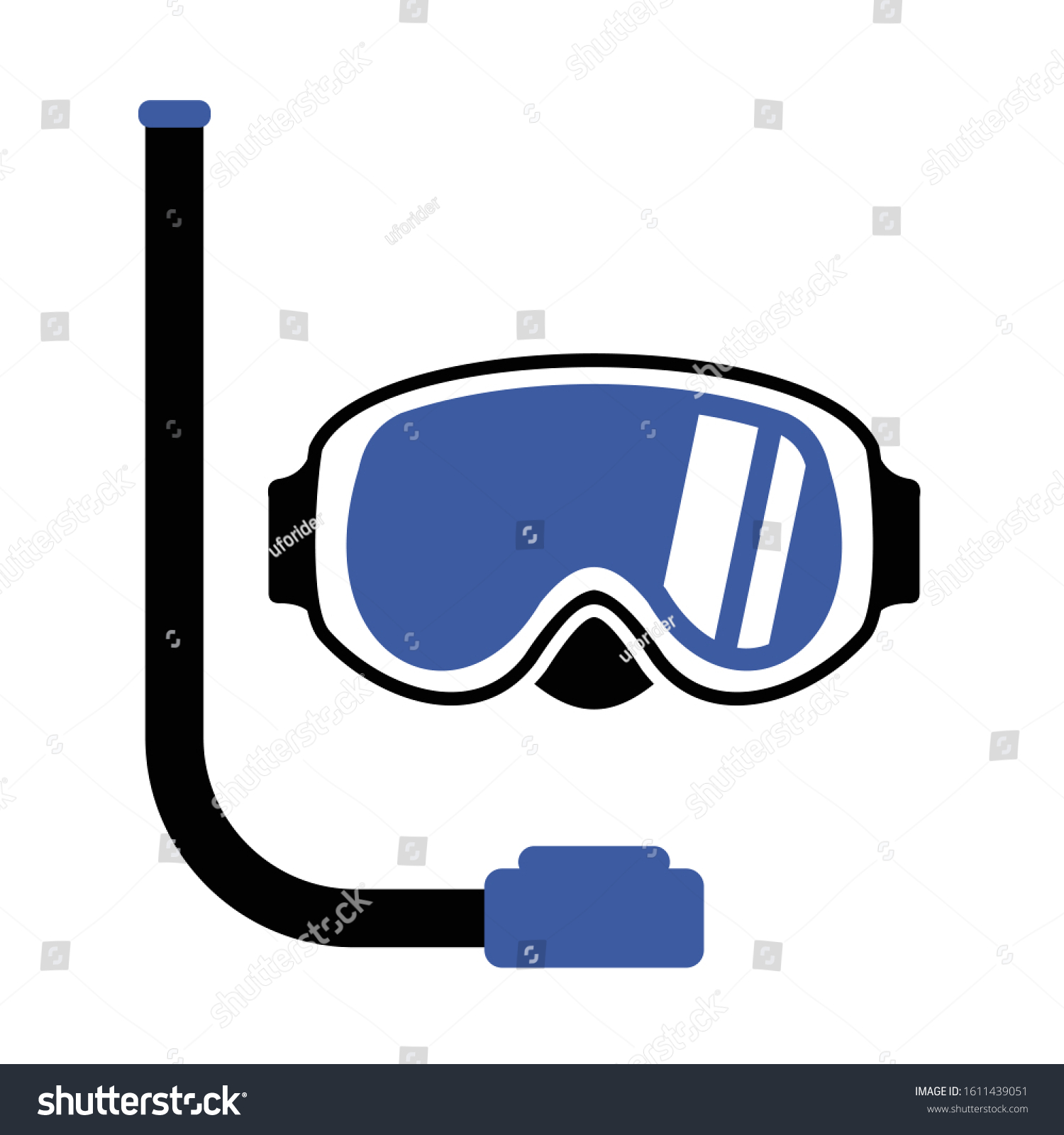 Simple Goggle Scuba Diving Vector Illustration Stock Vector (Royalty
