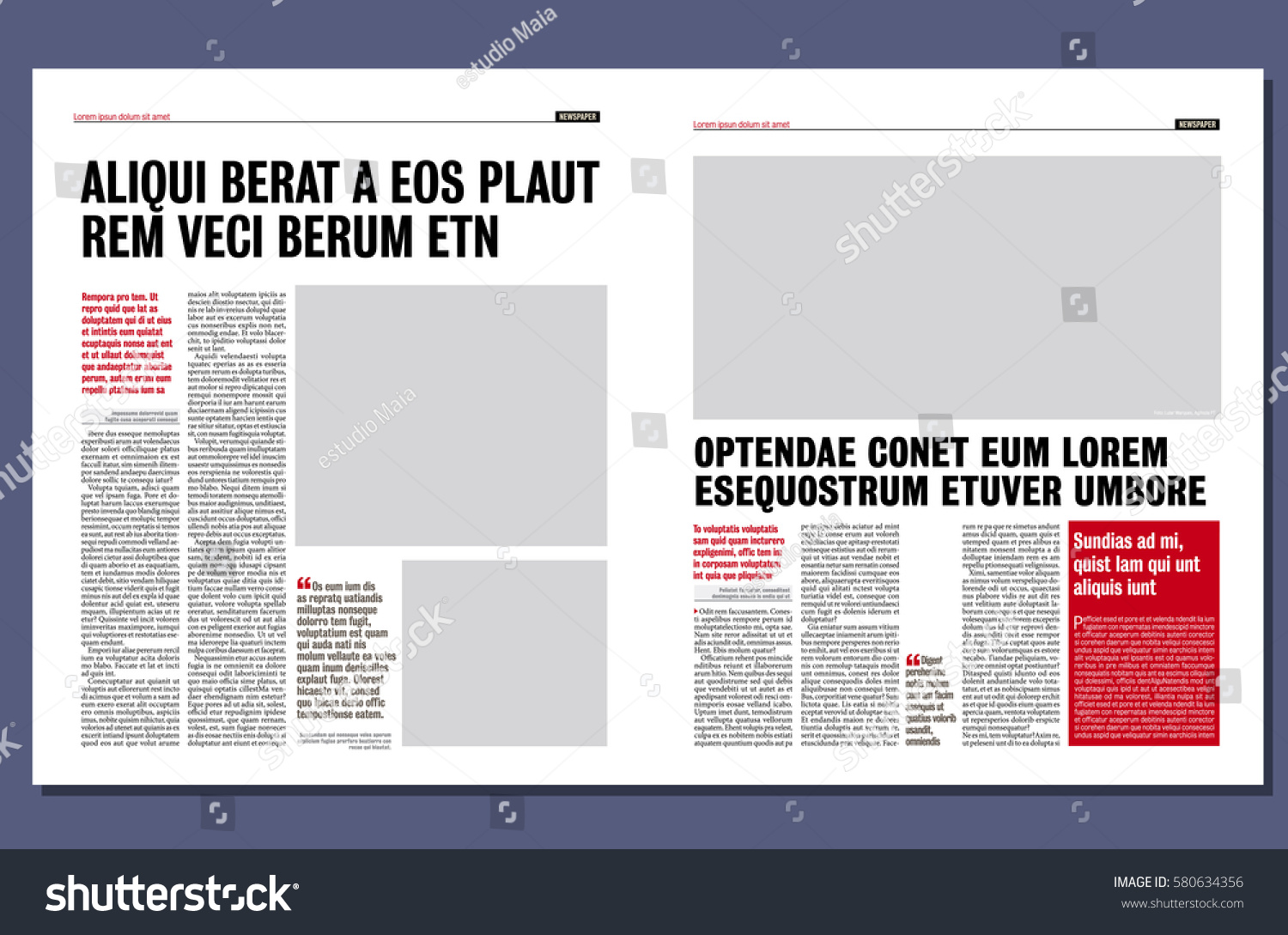 simple graphical design newspaper template stock vector royalty