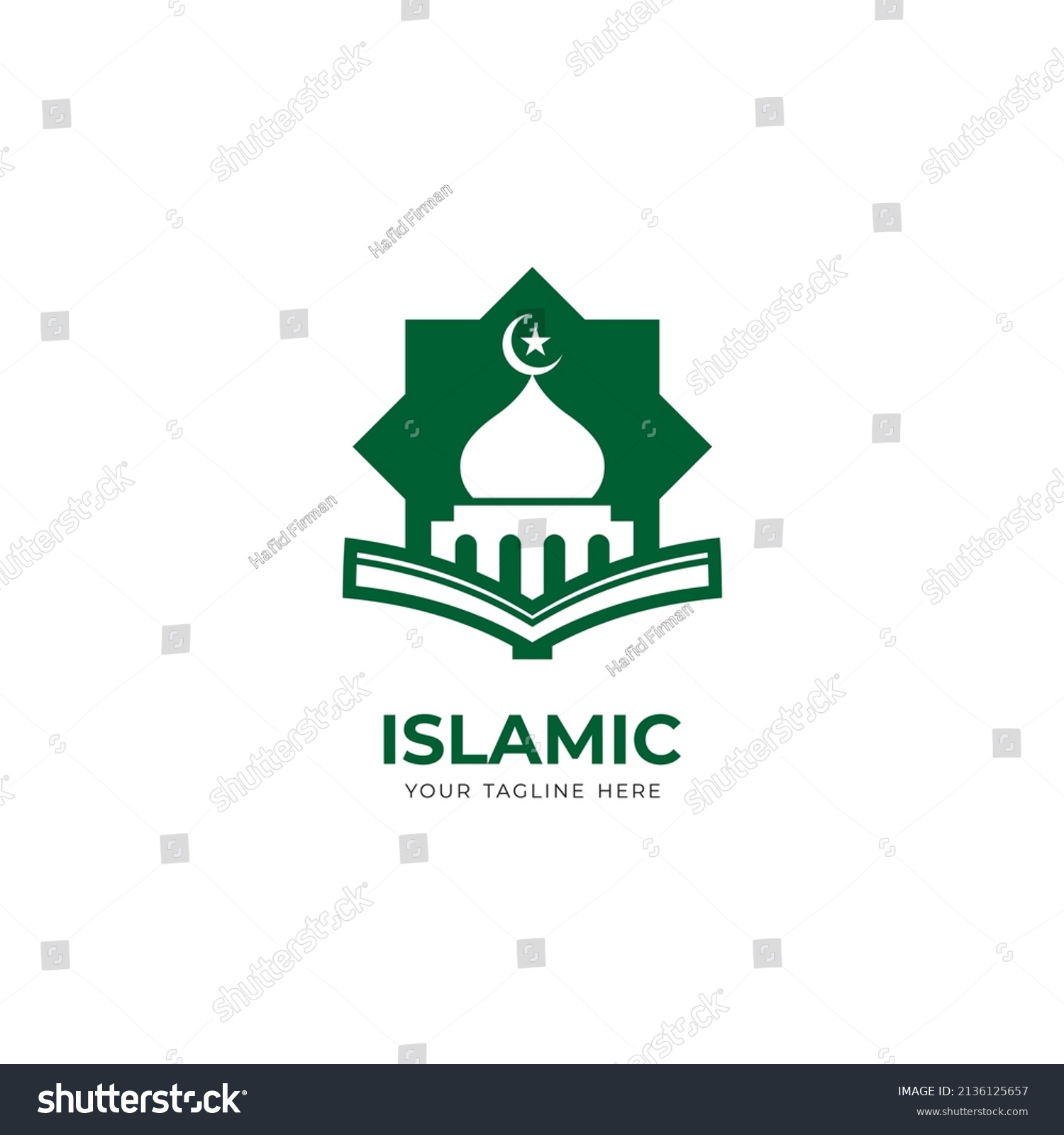 Simple Green Islamic Logo Design Modern Stock Vector (royalty Free 