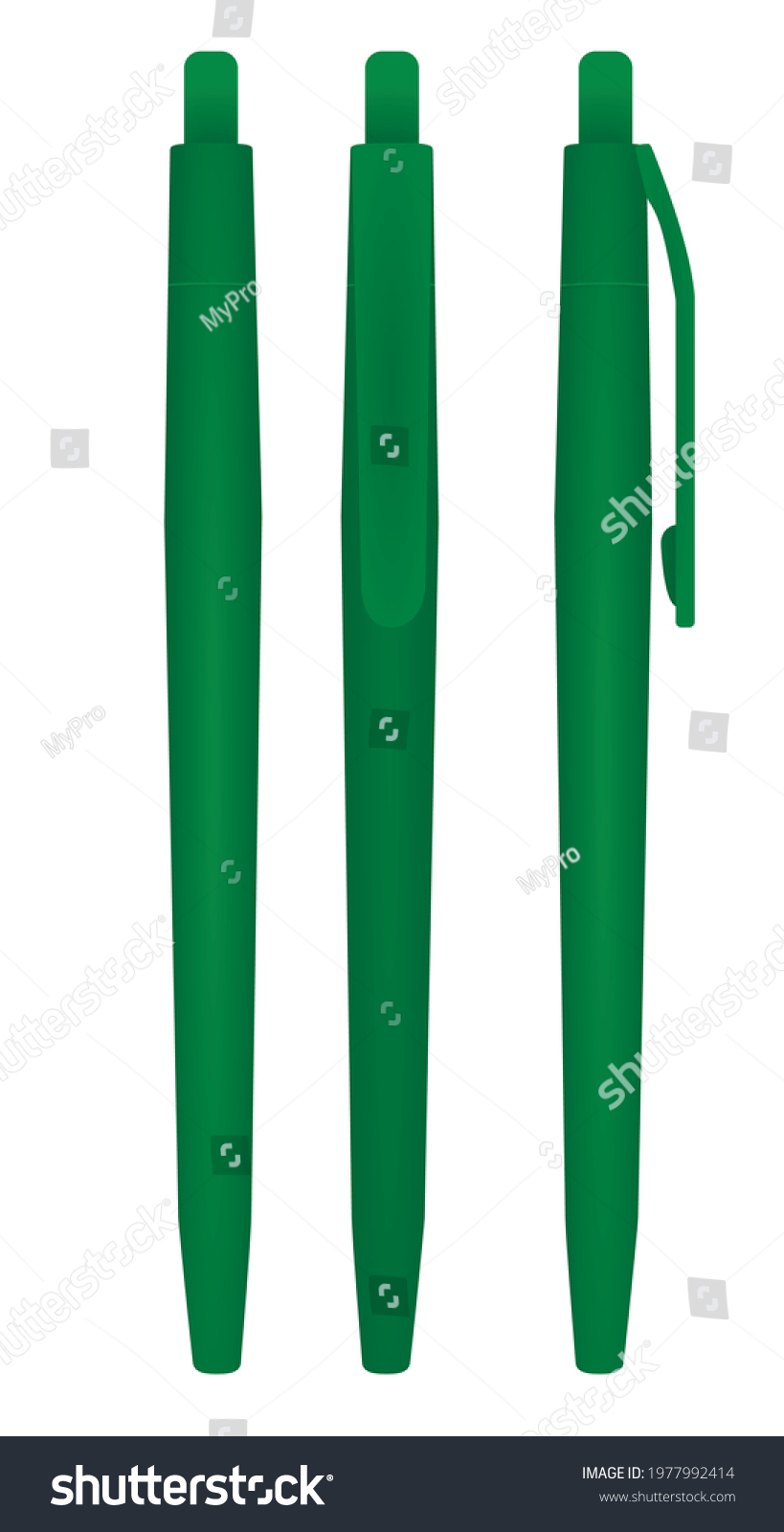 Simple Green Pen Vector Illustration Stock Vector (Royalty Free