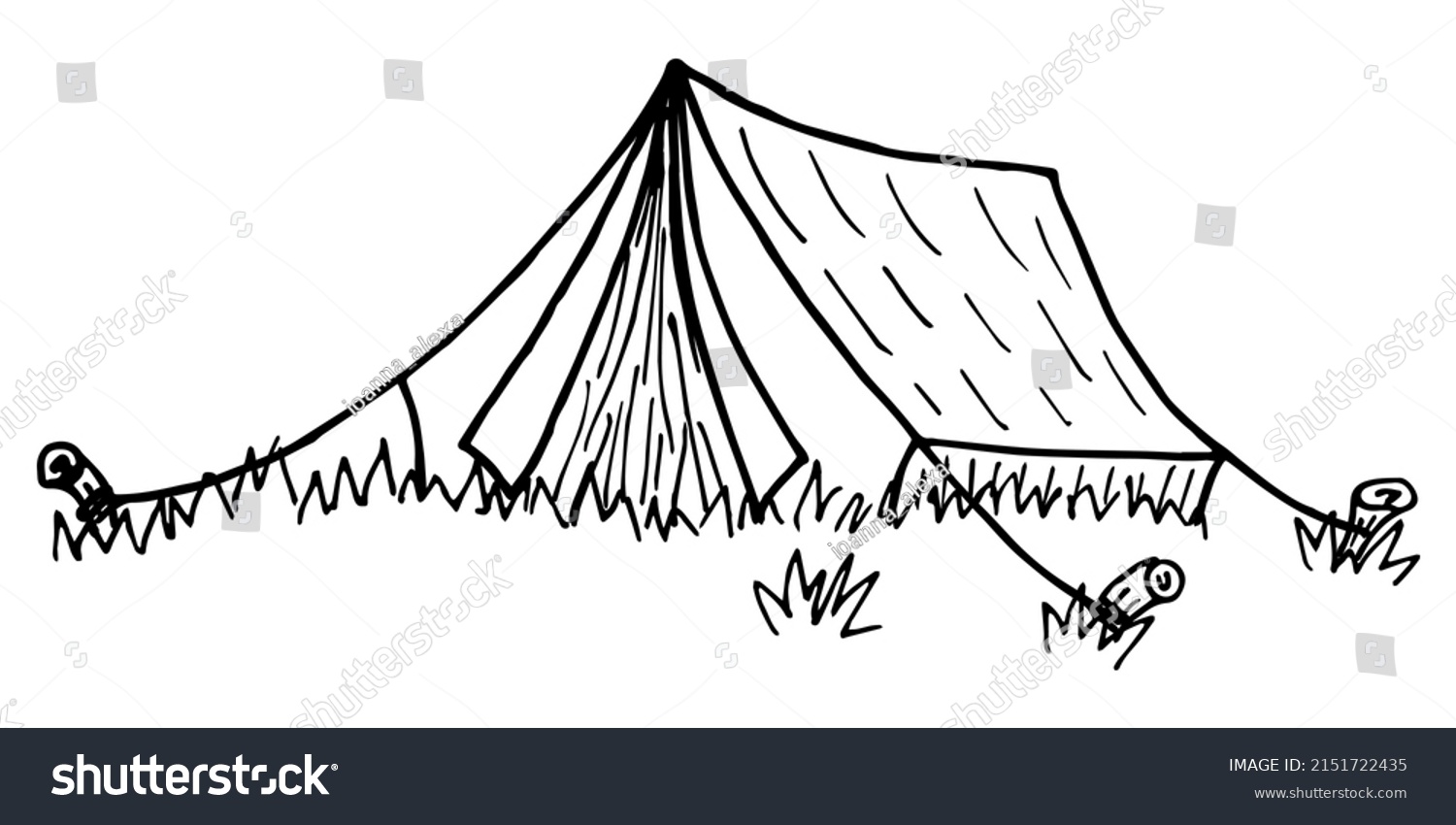 Simple Handdrawn Black White Linear Clipart Stock Vector (Royalty Free ...