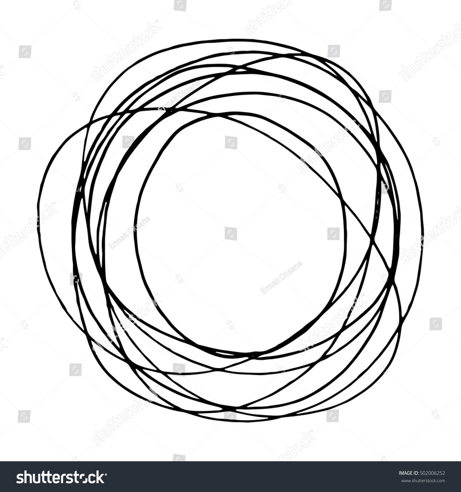 Simple Hand Drawn Circle Template Round Stock Vector (Royalty Free ...