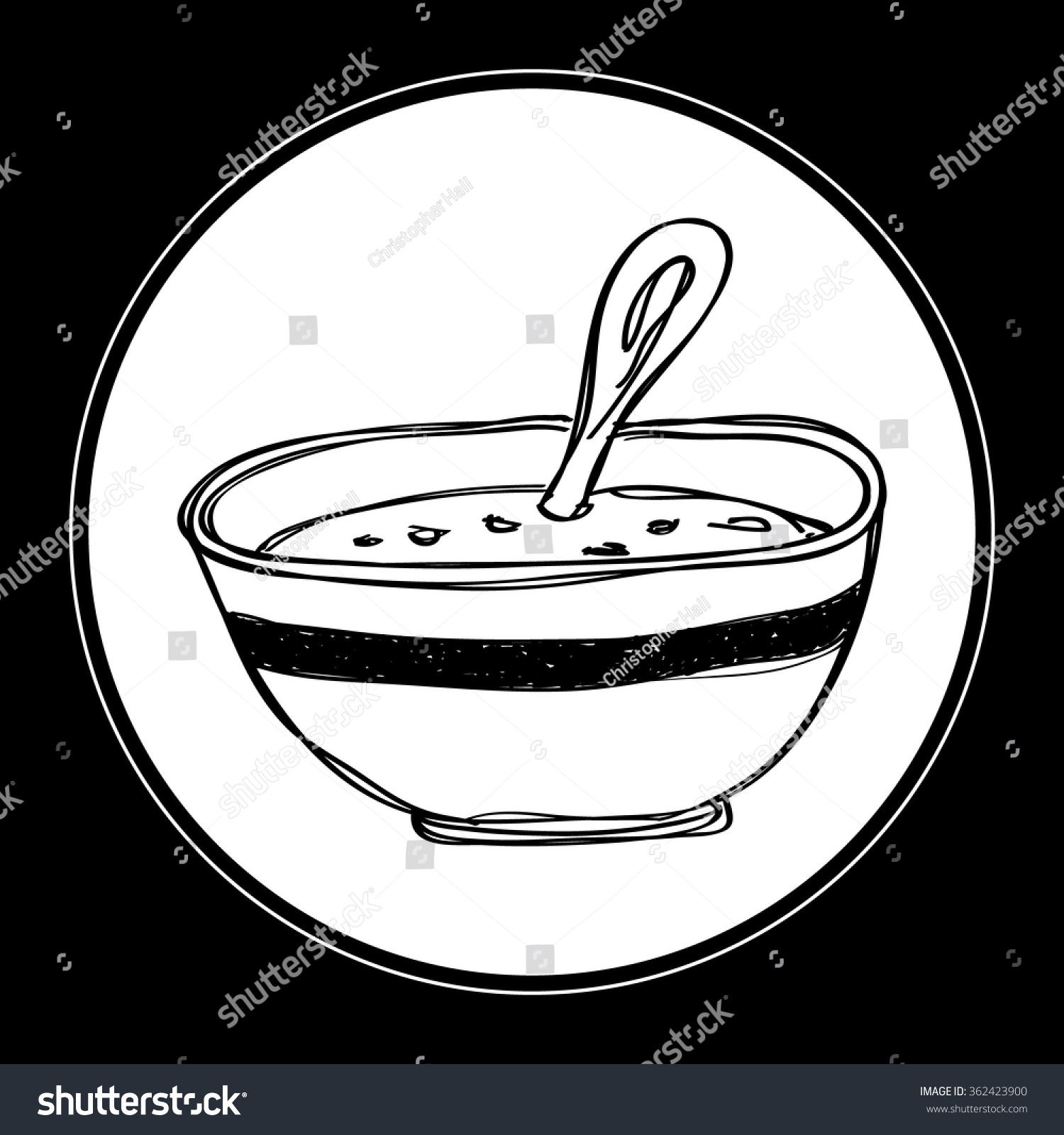 Simple Hand Drawn Doodle Bowl Soup Stock Vector (Royalty Free) 362423900