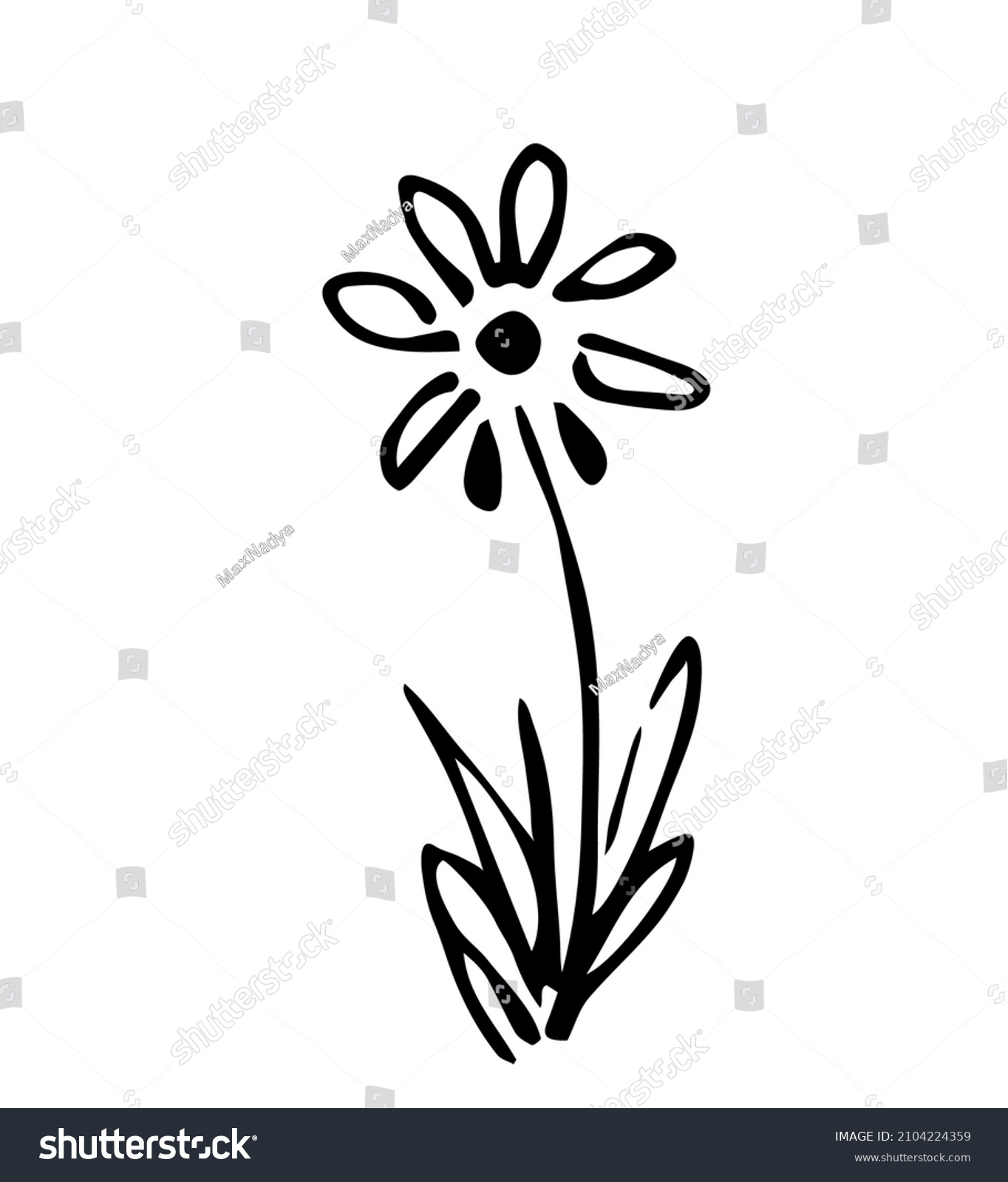 Simple Handdrawn Vector Drawing Black Outline Stock Vector (royalty 