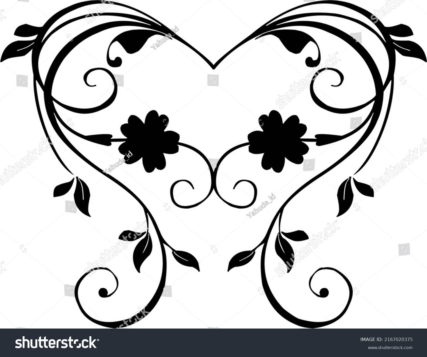 Simple Icon Love Flower Silhouette Vector Stock Vector (royalty Free 