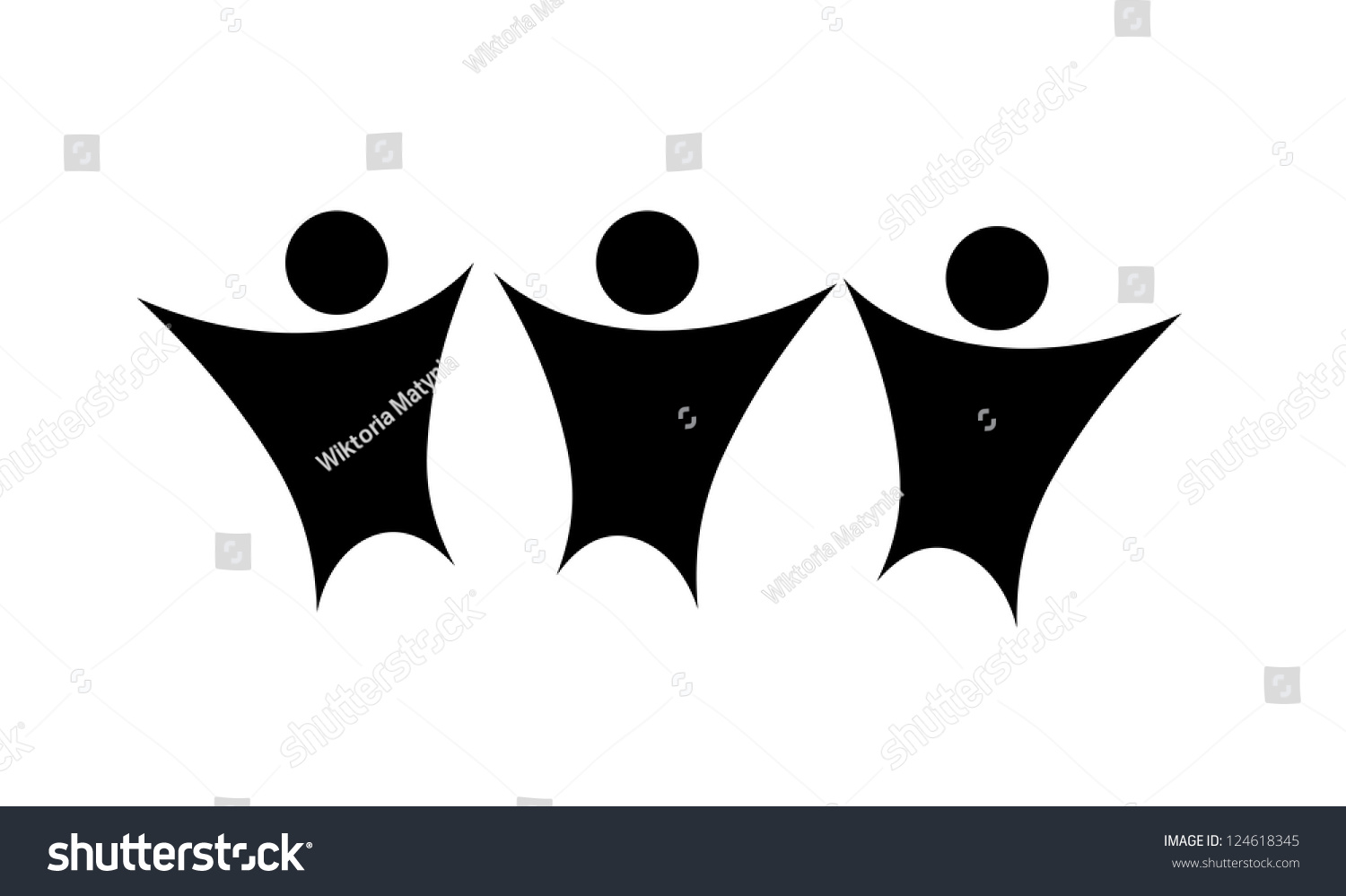 Simple Icon With A Group Of People Having Fun Stock Vector Illustration ...