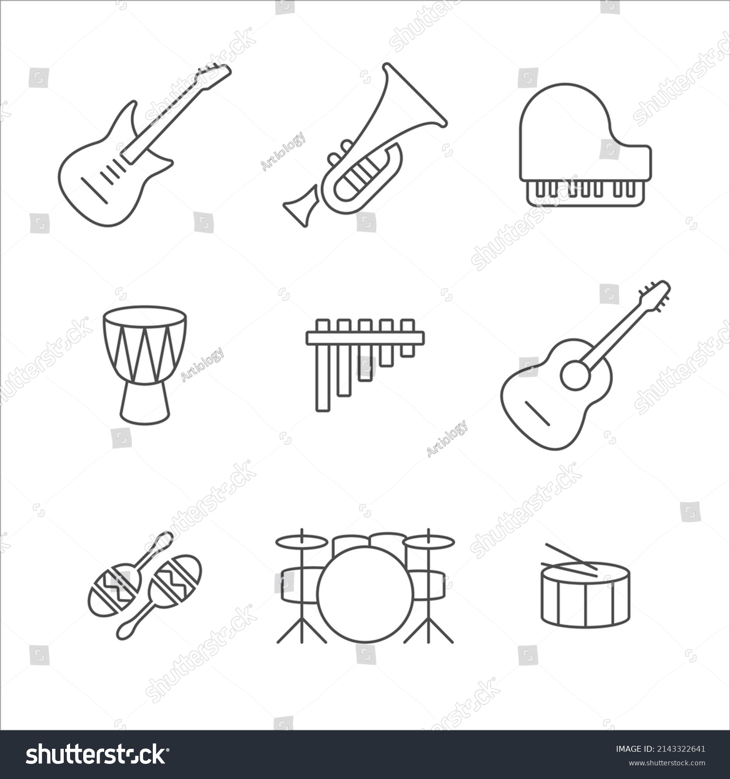 Simple Icons Various Musical Instruments Stock Vector (Royalty Free ...