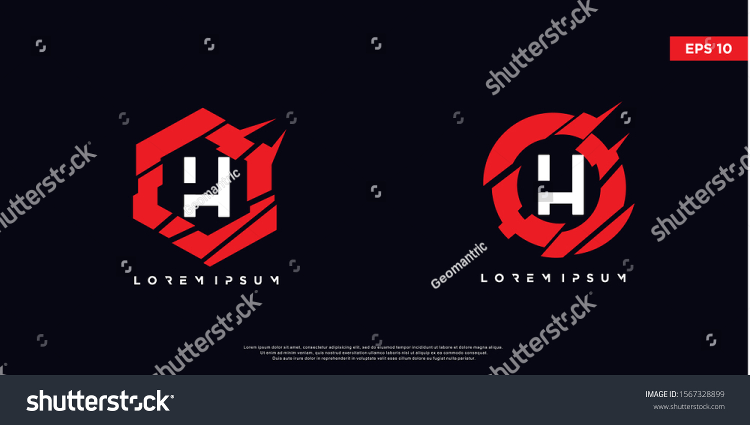 Simple Initial Letter H Gaming Logo Stock Vector Royalty Free