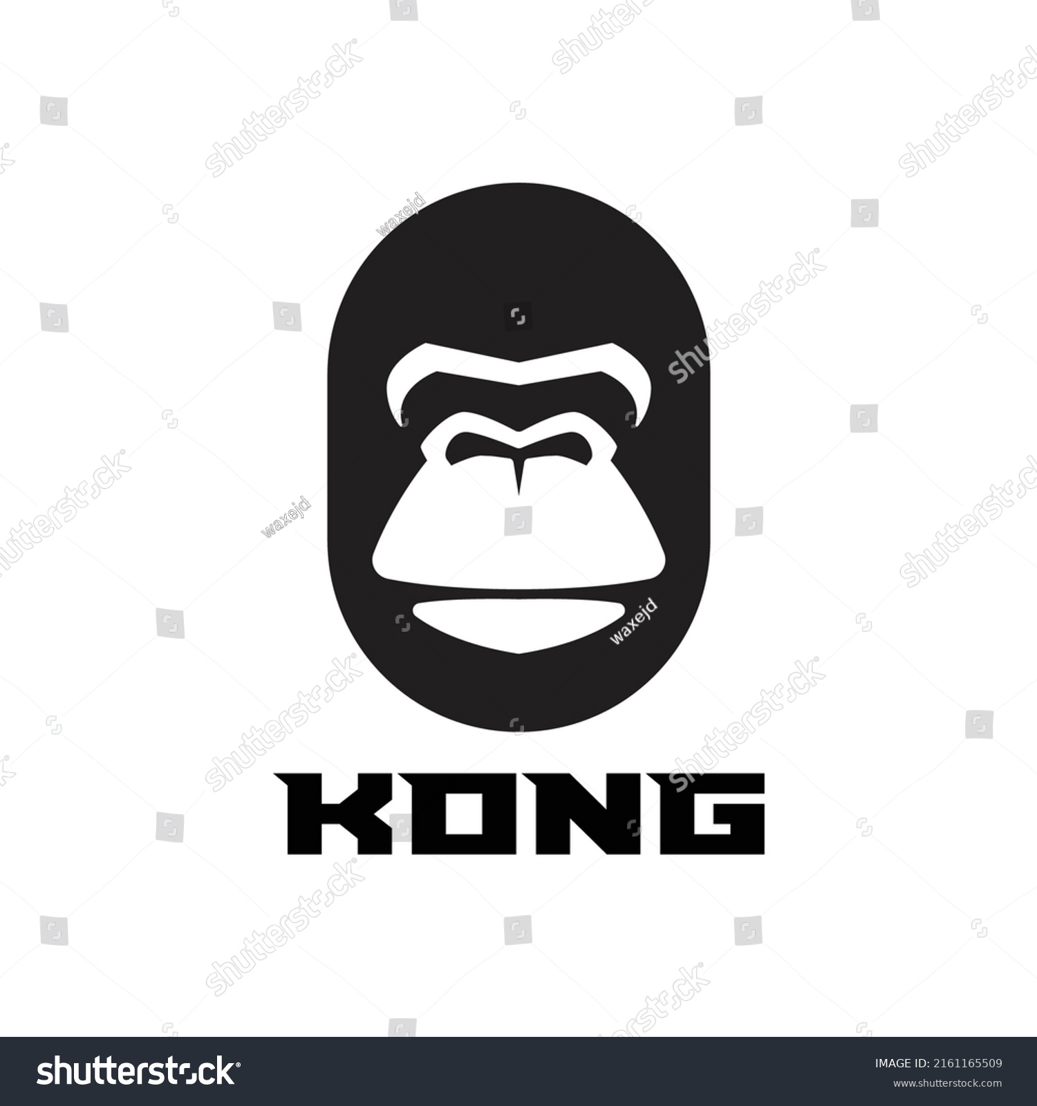 Simple Kingkong Face Logo Vector Stock Vector Royalty Free 2161165509 Shutterstock 