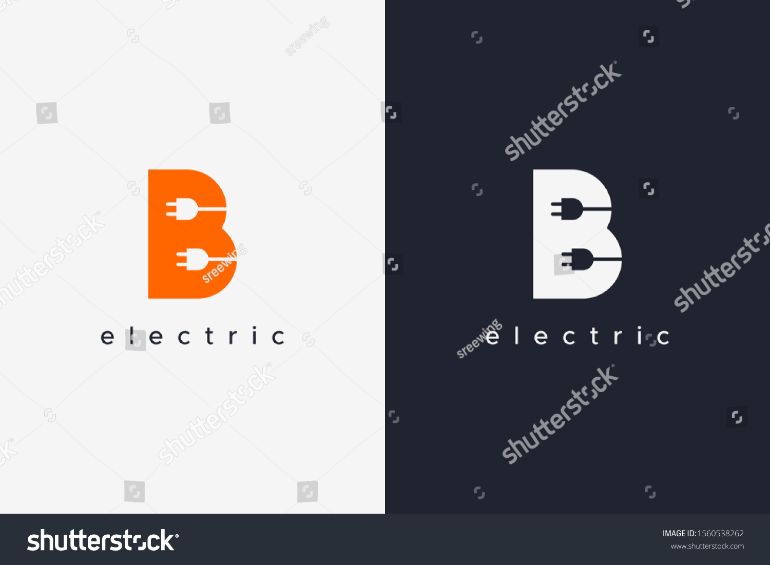 Simple Letter B Electricity Logo Concept Stock Vector (Royalty Free ...