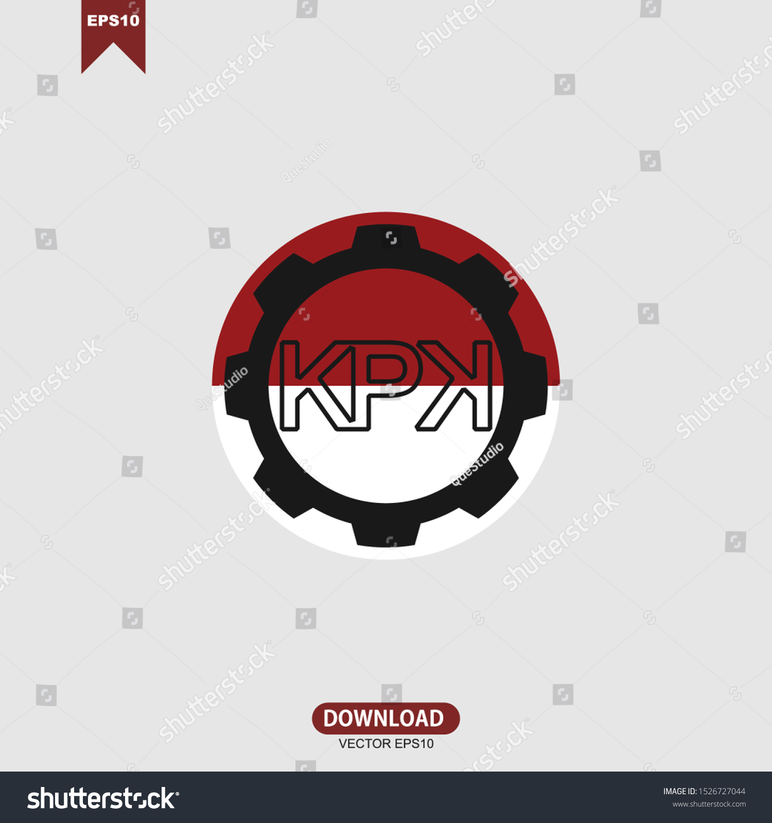 Simple Letter Kpk Red Circle Indonesia Stock Vector Royalty Free 1526727044